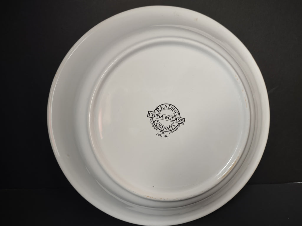 Vintage Reading China Glass Cherry Pie Recipe Plate 10.5" Portugal [6359]