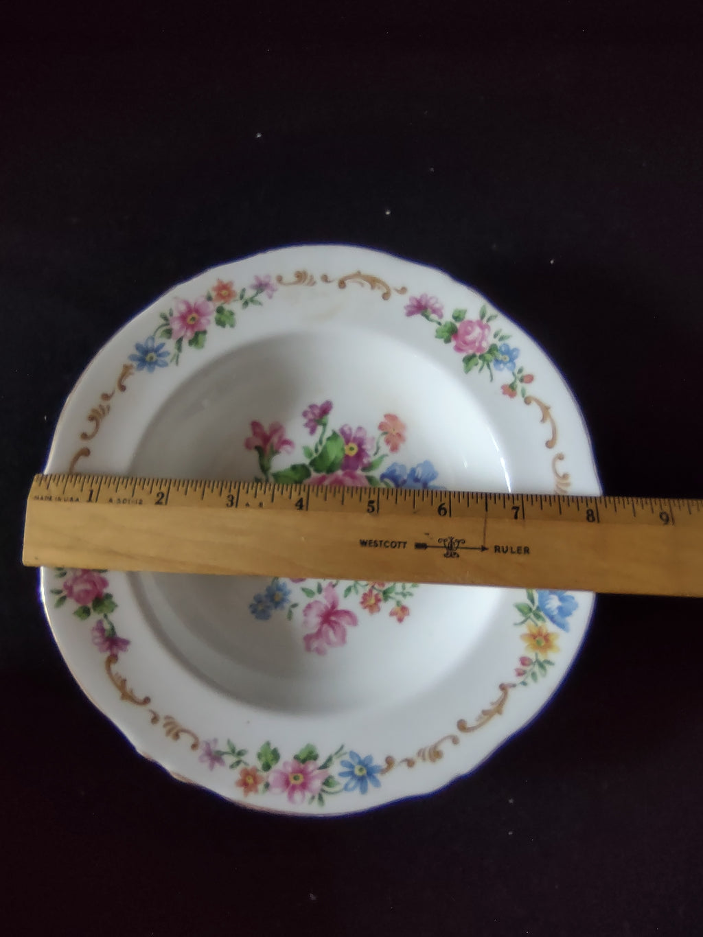 Vintage Staffordshire Soup Bowl Floral Bouquet Bone China England X 5 [6303]