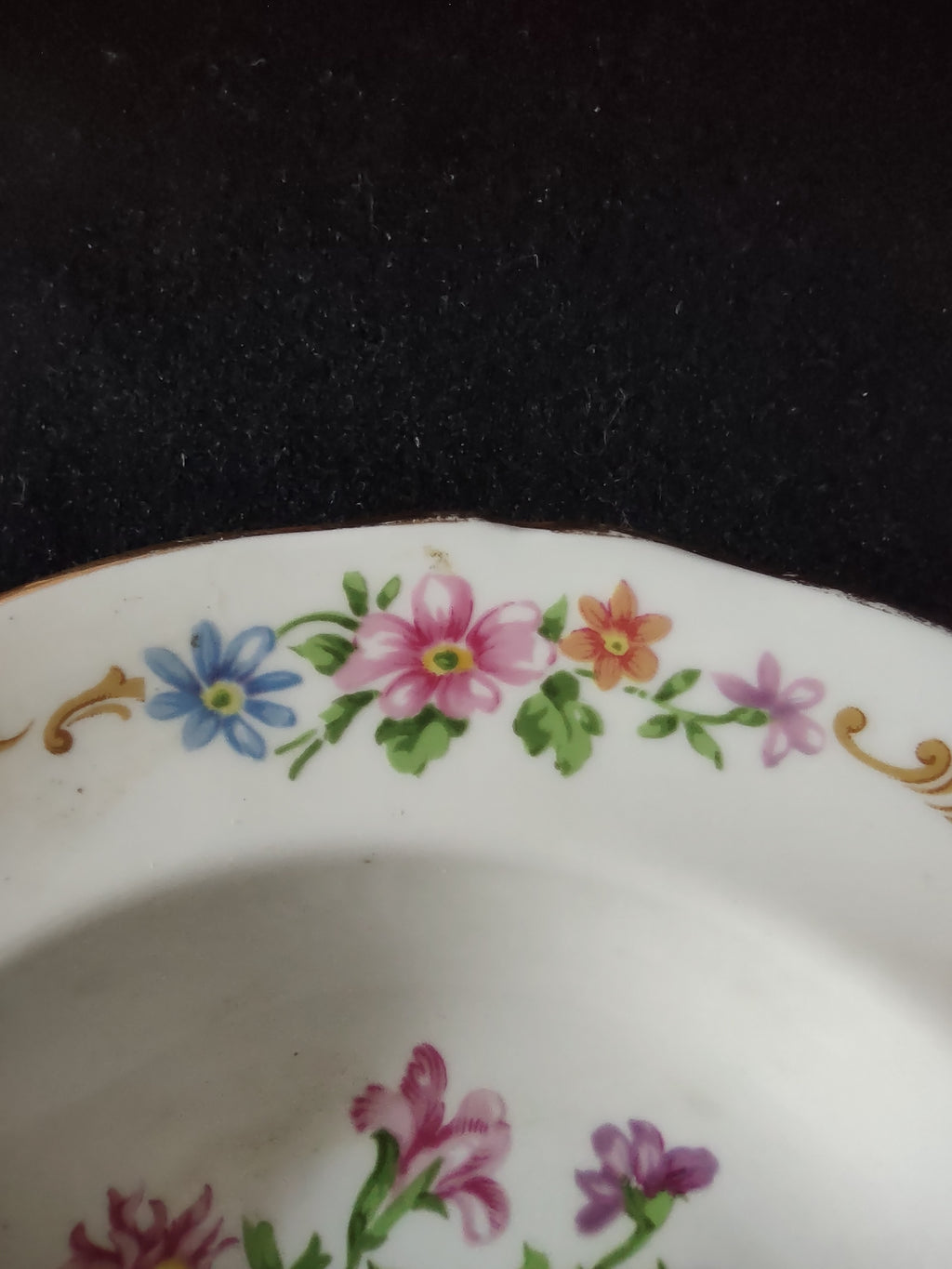Vintage Staffordshire Soup Bowl Floral Bouquet Bone China England X 5 [6303]