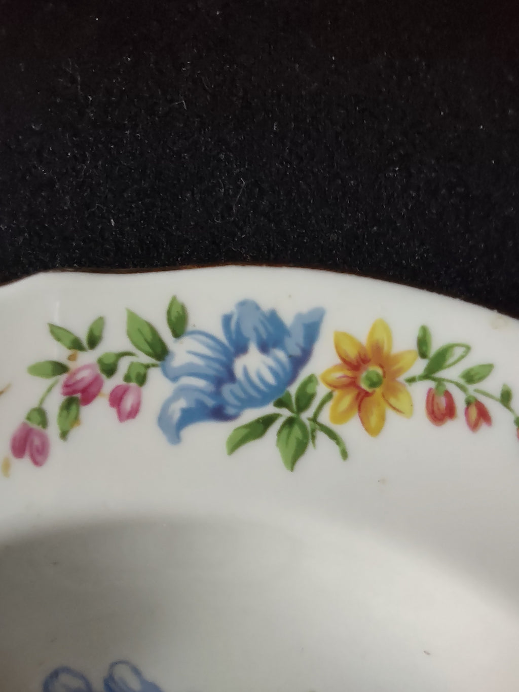 Vintage Staffordshire Soup Bowl Floral Bouquet Bone China England X 5 [6303]