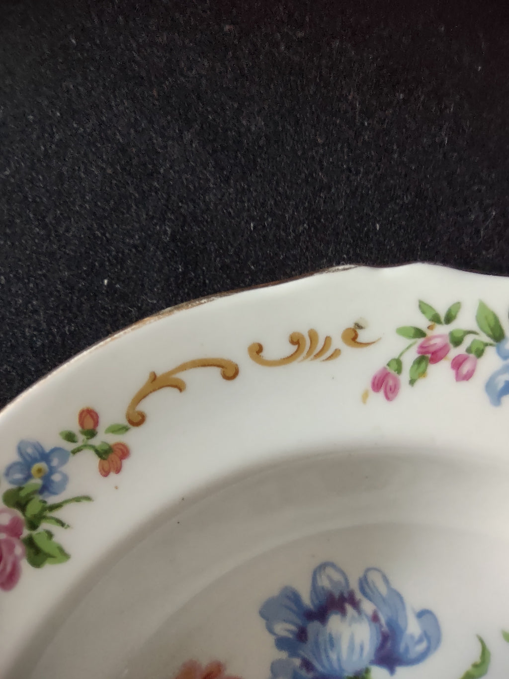 Vintage Staffordshire Soup Bowl Floral Bouquet Bone China England X 5 [6303]