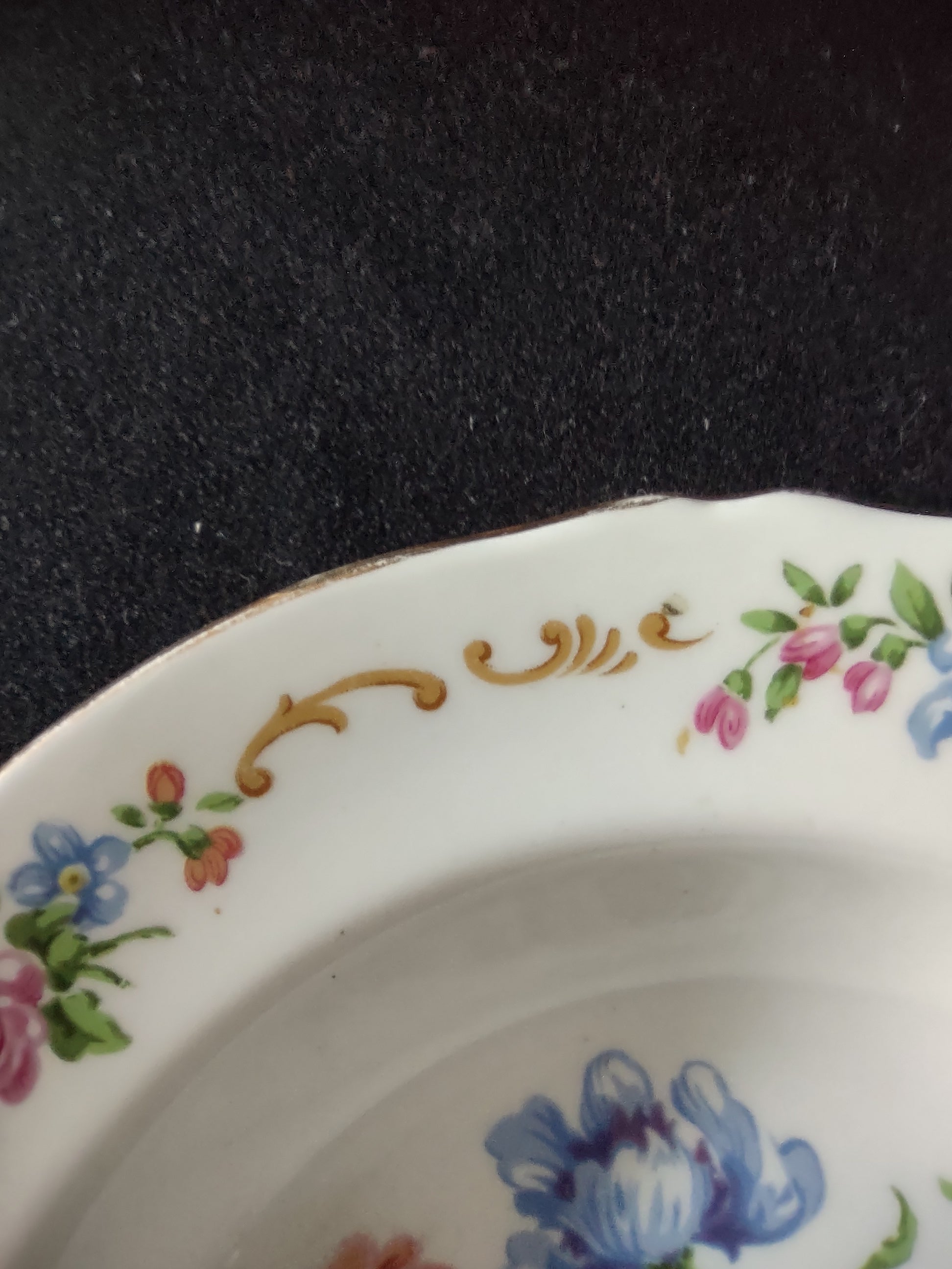 Vintage Staffordshire Soup Bowl Floral Bouquet Bone China England X 5 [6303]