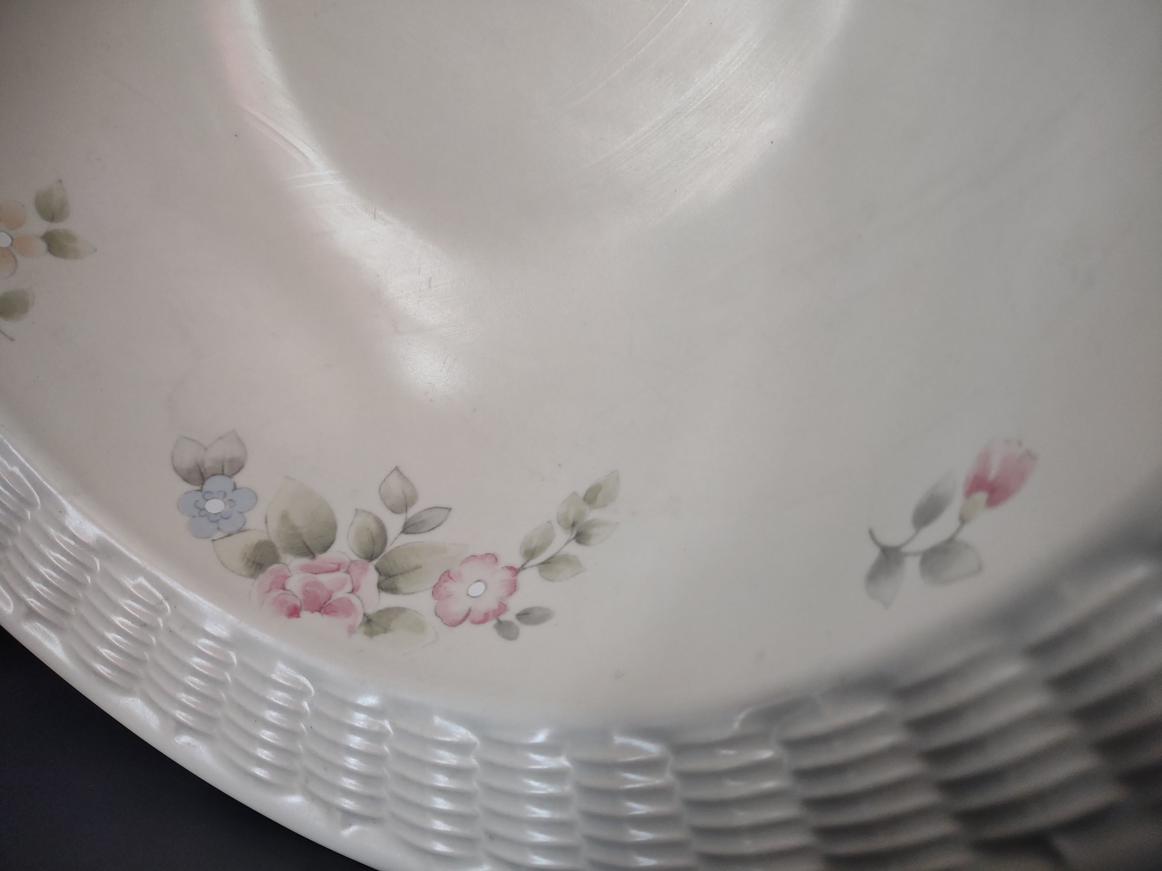 Vintage Pfaltzgraff Trousseau Serving Bowl 10" Basketweave USA [6361]