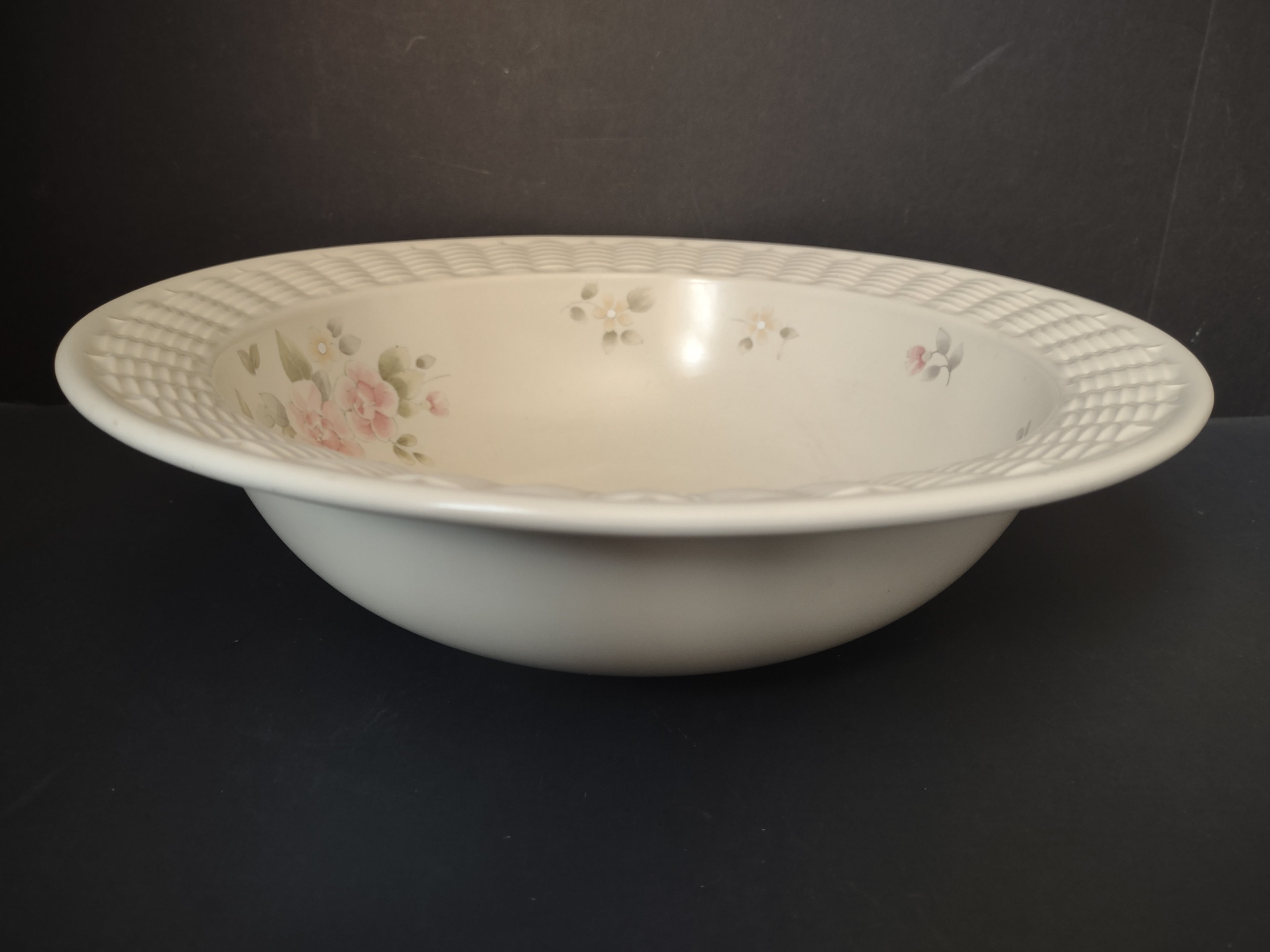 Vintage Pfaltzgraff Trousseau Serving Bowl 10" Basketweave USA [6361]