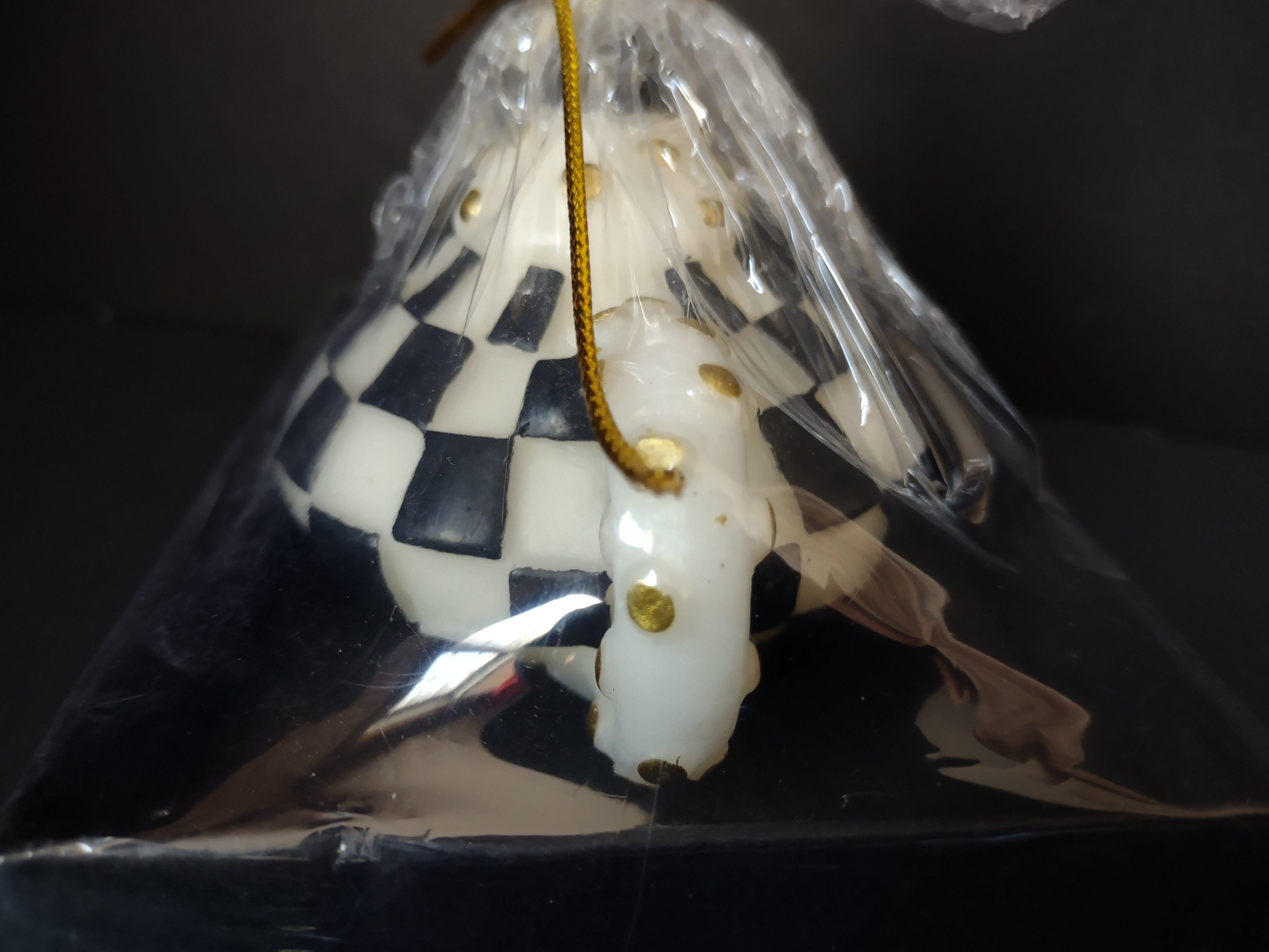 Vintage MacKenzie-Childs Courtly Check Teapot Candle Black White Gold [6305]