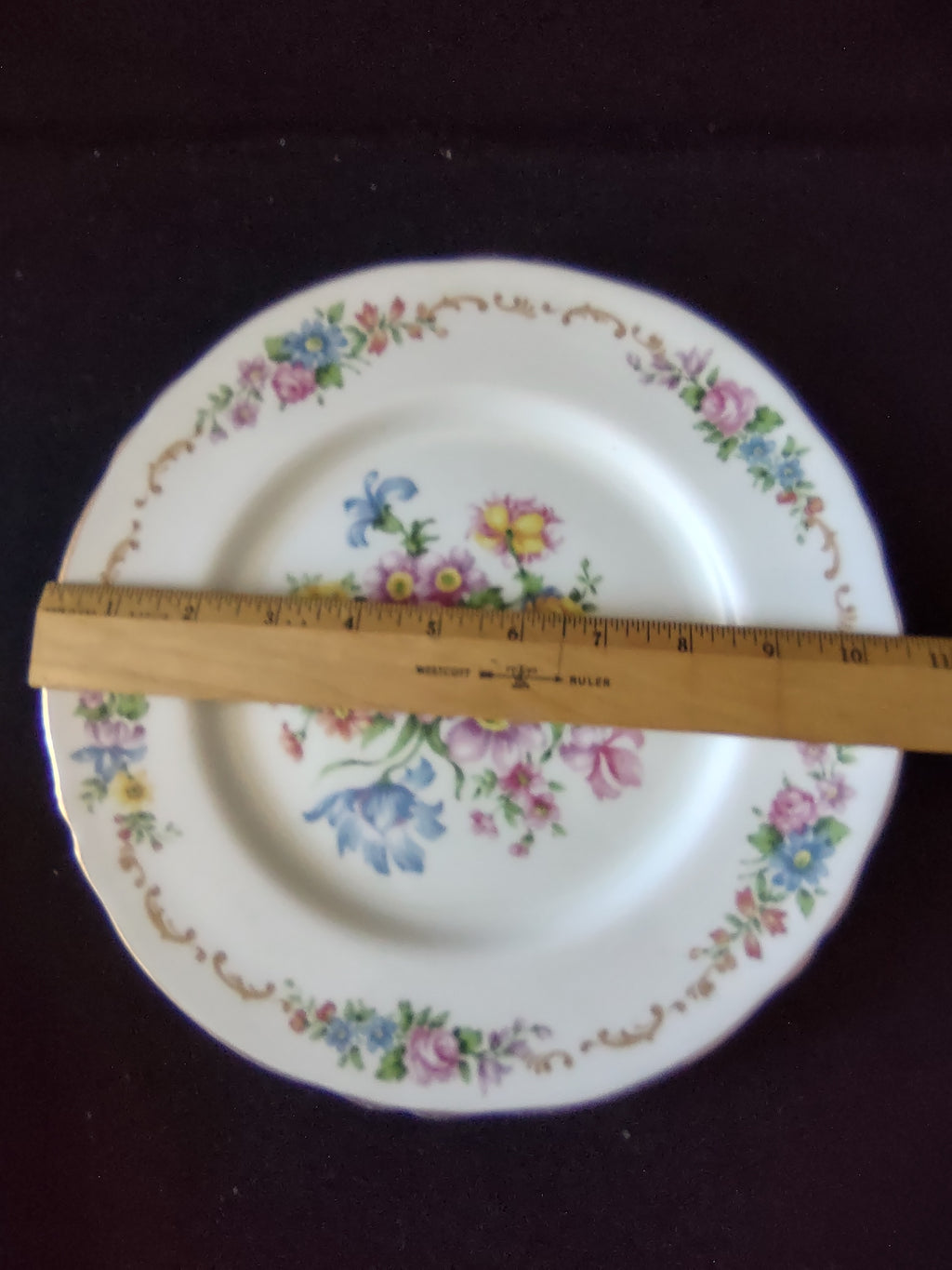 Vintage Crown Staffordshire Dinner Plate Floral Bone China England [6315]
