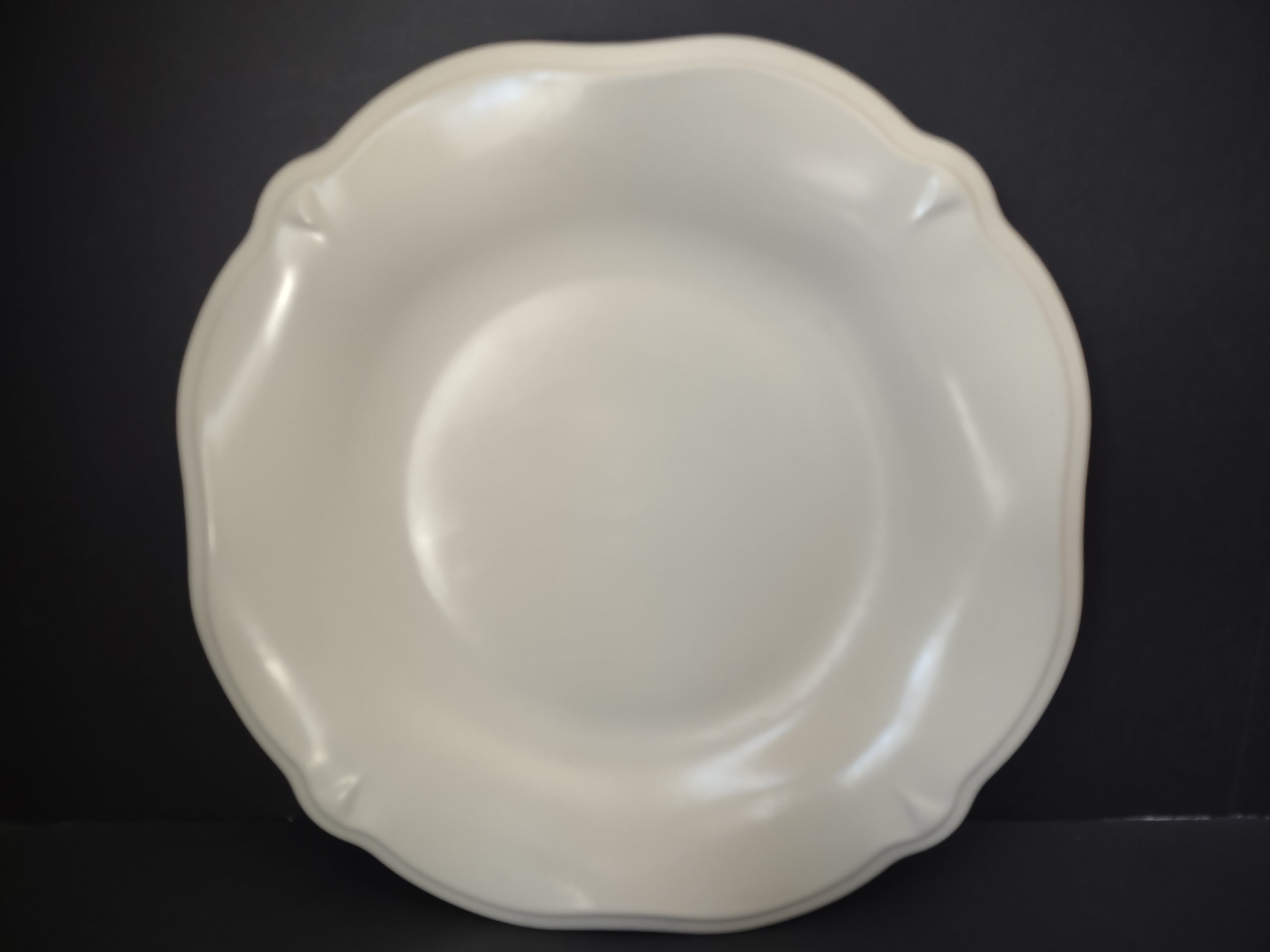 Vintage Pfaltzgraff 12" Cream Scalloped Serving Platter Dinnerware [6362]