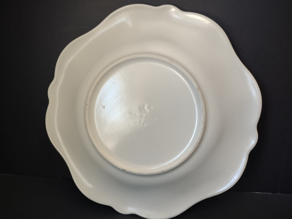 Vintage Pfaltzgraff 12" Cream Scalloped Serving Platter Dinnerware [6362]