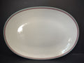 Vintage Pfaltzgraff Oval Serving Platter Pink & Mint Rim 13" [6363]