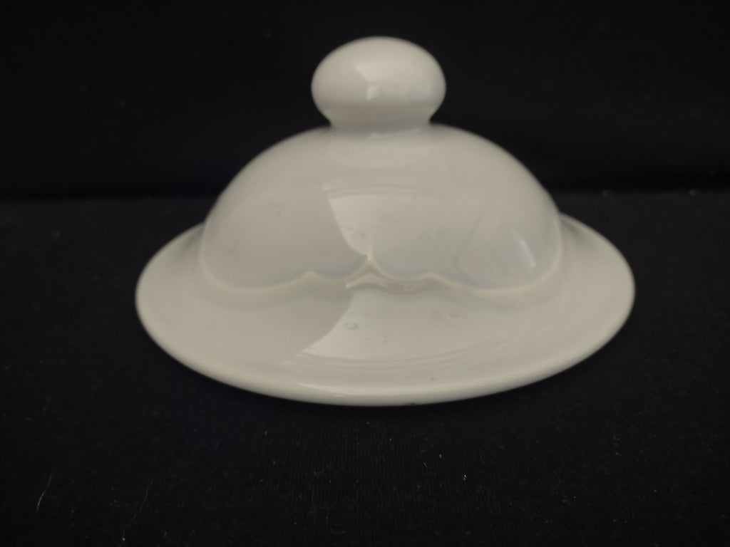 Vintage Pfaltzgraff Blue Rose Dome Lid with Ball Knob White Ceramic [6319]