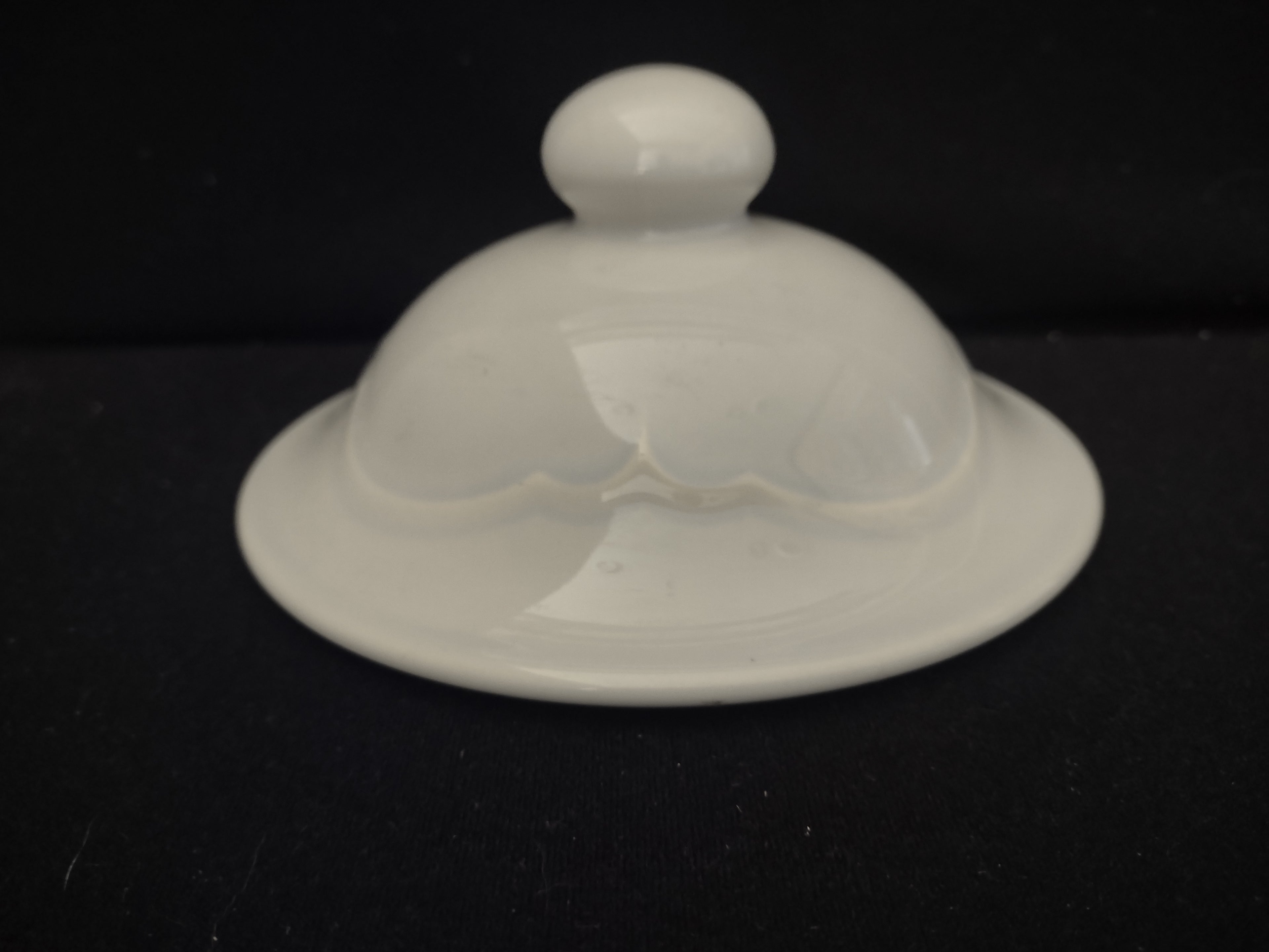 Vintage Pfaltzgraff Blue Rose Dome Lid with Ball Knob White Ceramic [6319]