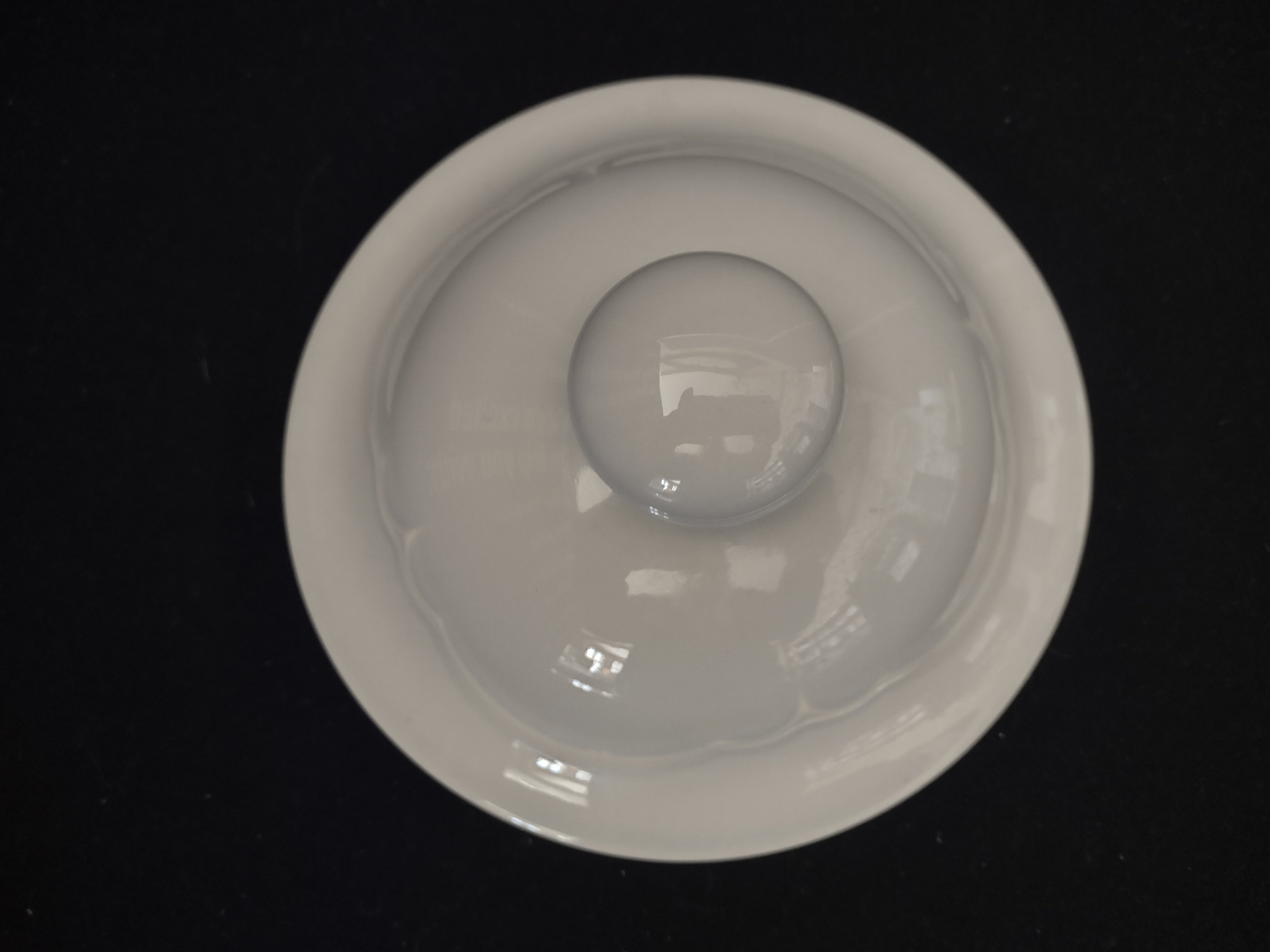 Vintage Pfaltzgraff Blue Rose Dome Lid with Ball Knob White Ceramic [6319]