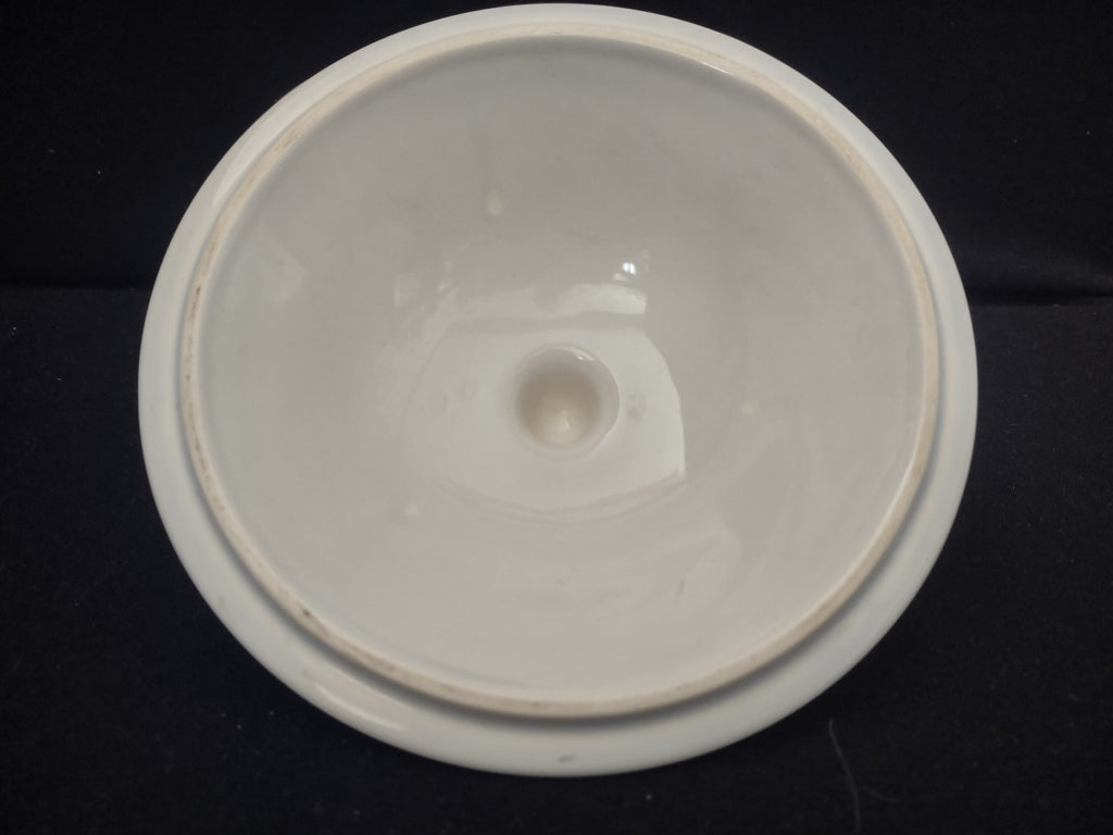 Vintage Pfaltzgraff Blue Rose Dome Lid with Ball Knob White Ceramic [6319]