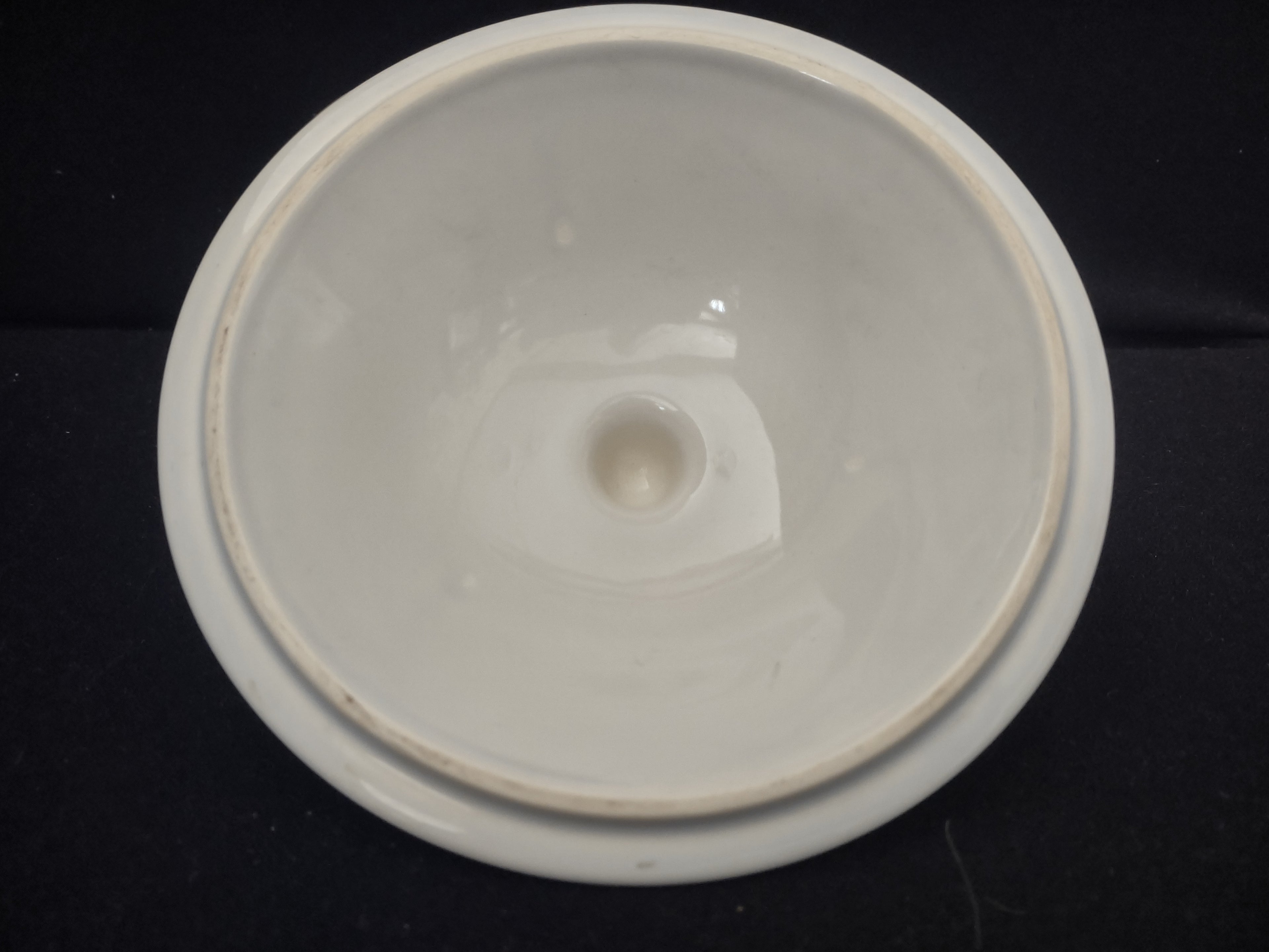 Vintage Pfaltzgraff Blue Rose Dome Lid with Ball Knob White Ceramic [6319]