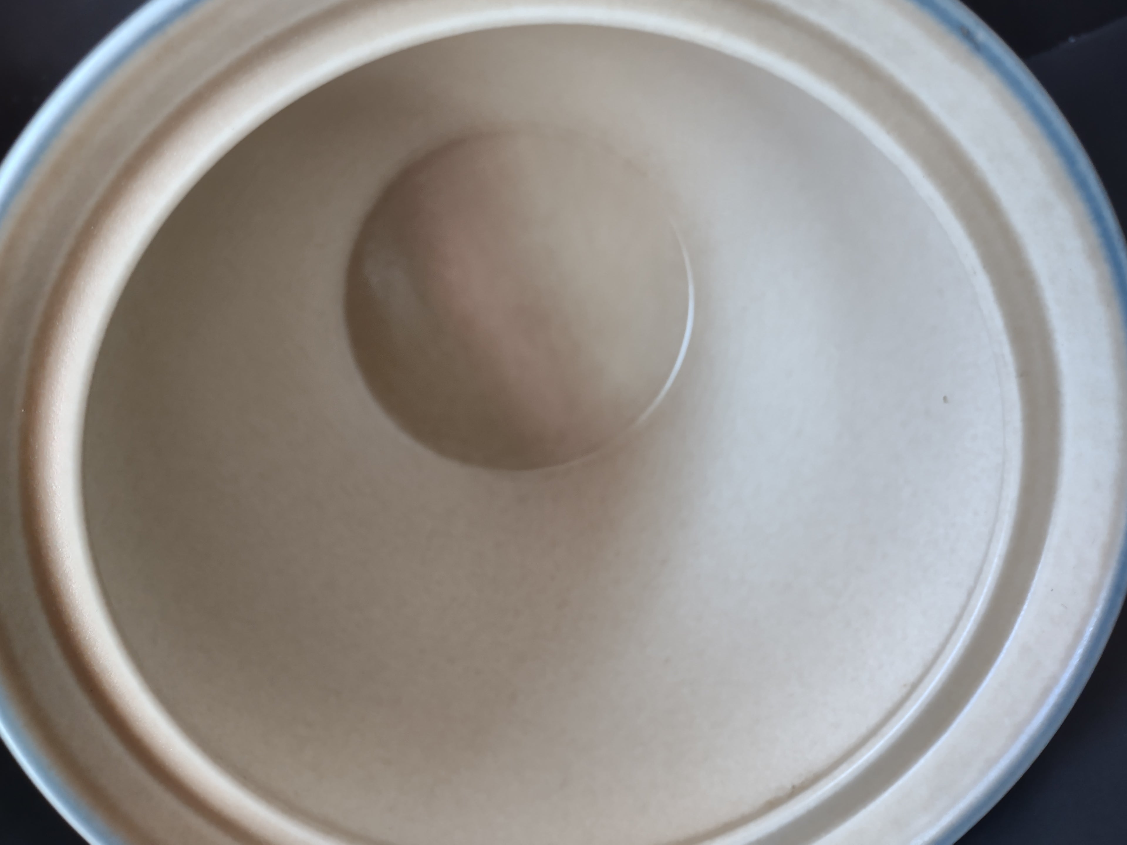 Vintage Pfaltzgraff Village Blue Floral Stoneware 3 Qt Canister w/Lid [6364]