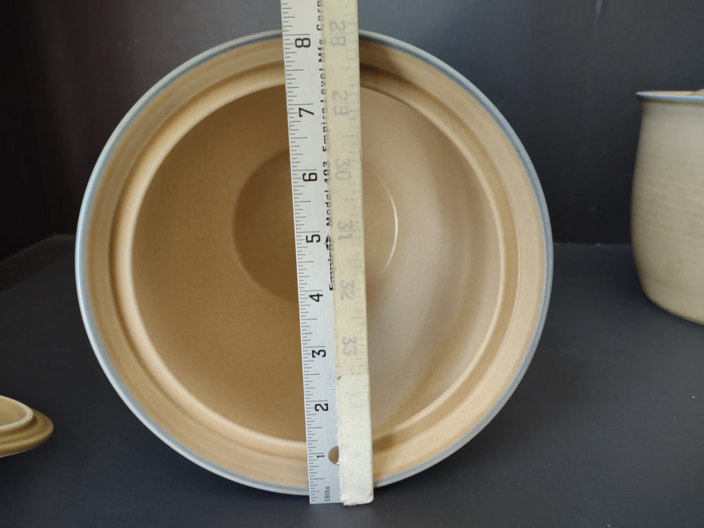 Vintage Pfaltzgraff Village Blue Floral Stoneware 3 Qt Canister w/Lid [6364]