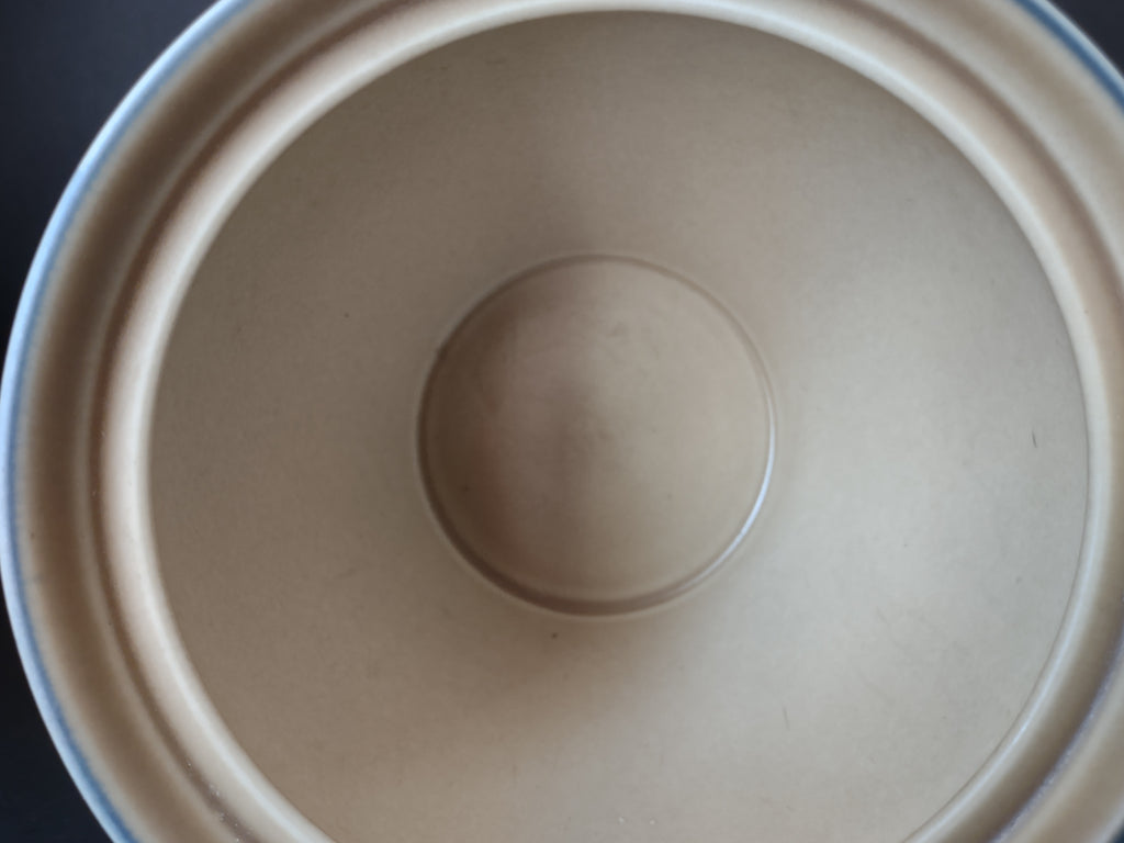 Vintage Pfaltzgraff Village Blue Floral Stoneware 2 Qt Canister IMPERFECT [6365]