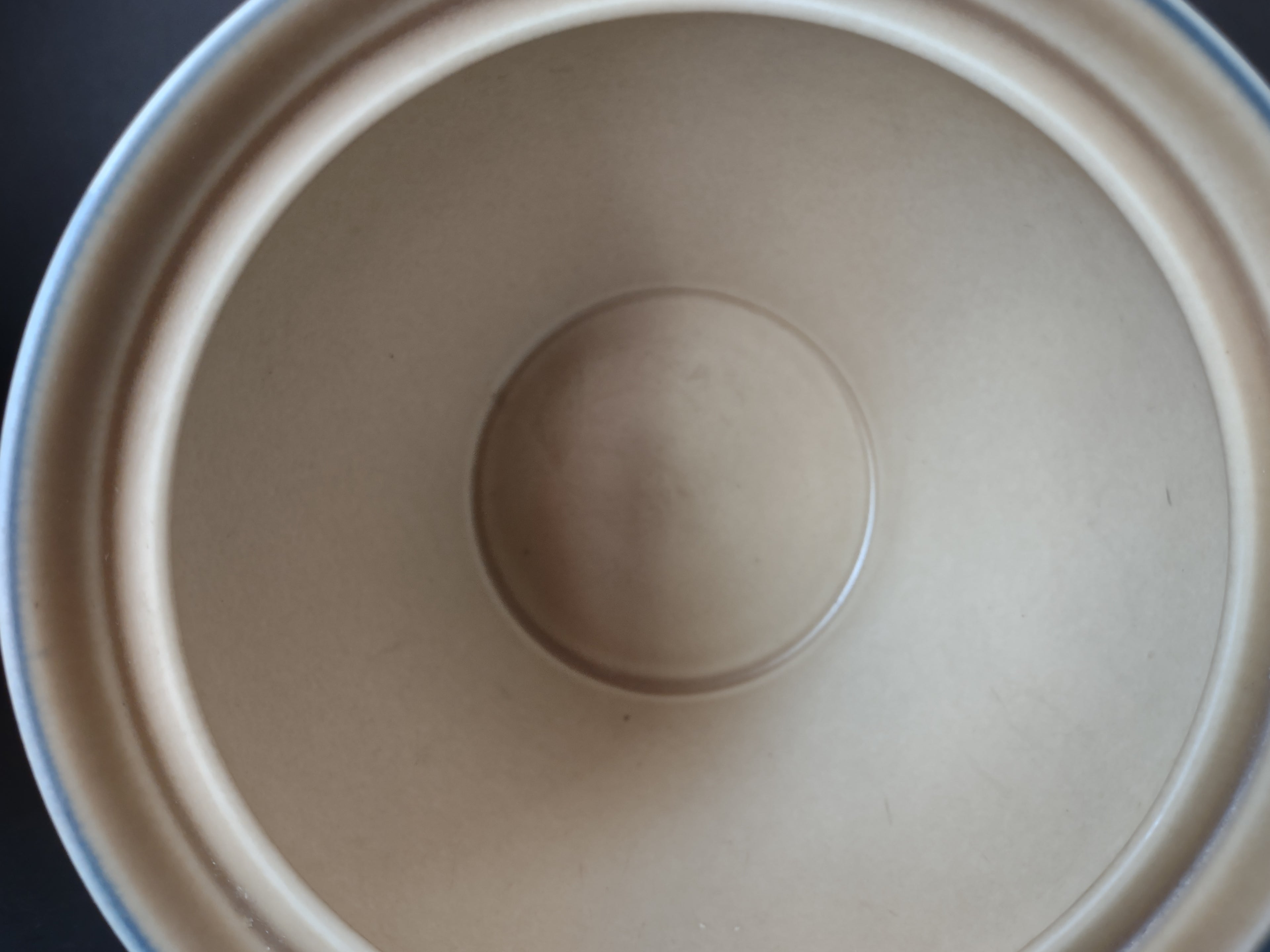 Vintage Pfaltzgraff Village Blue Floral Stoneware 2 Qt Canister IMPERFECT [6365]