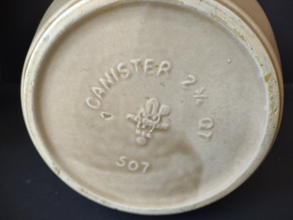 Vintage Pfaltzgraff Village Blue Floral Stoneware 2 Qt Canister IMPERFECT [6365]
