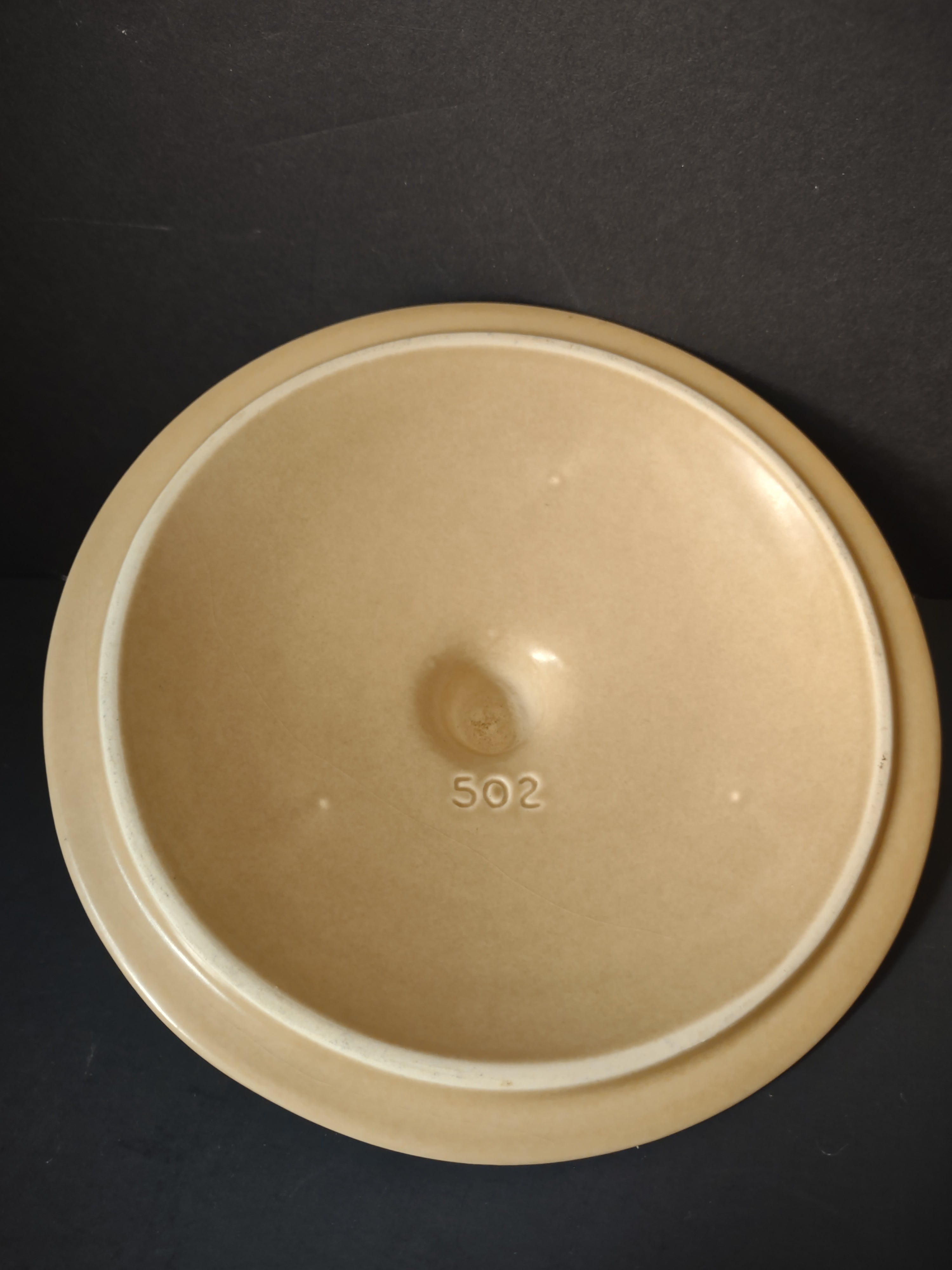 Vintage Pfaltzgraff Village Cream Stoneware Canister Lid Only Mold 502 [6367]