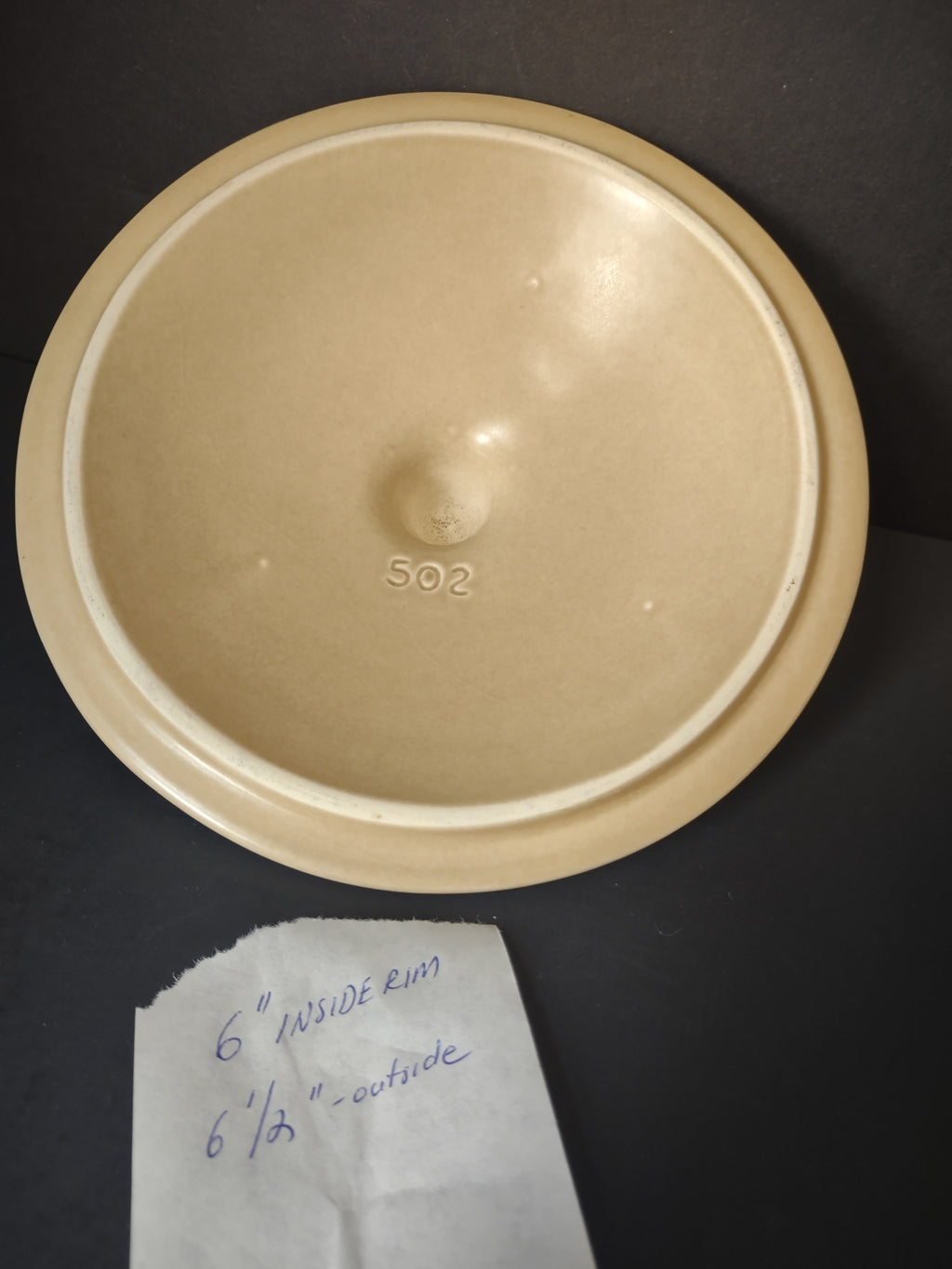 Vintage Pfaltzgraff Village Cream Stoneware Canister Lid Only Mold 502 [6367]