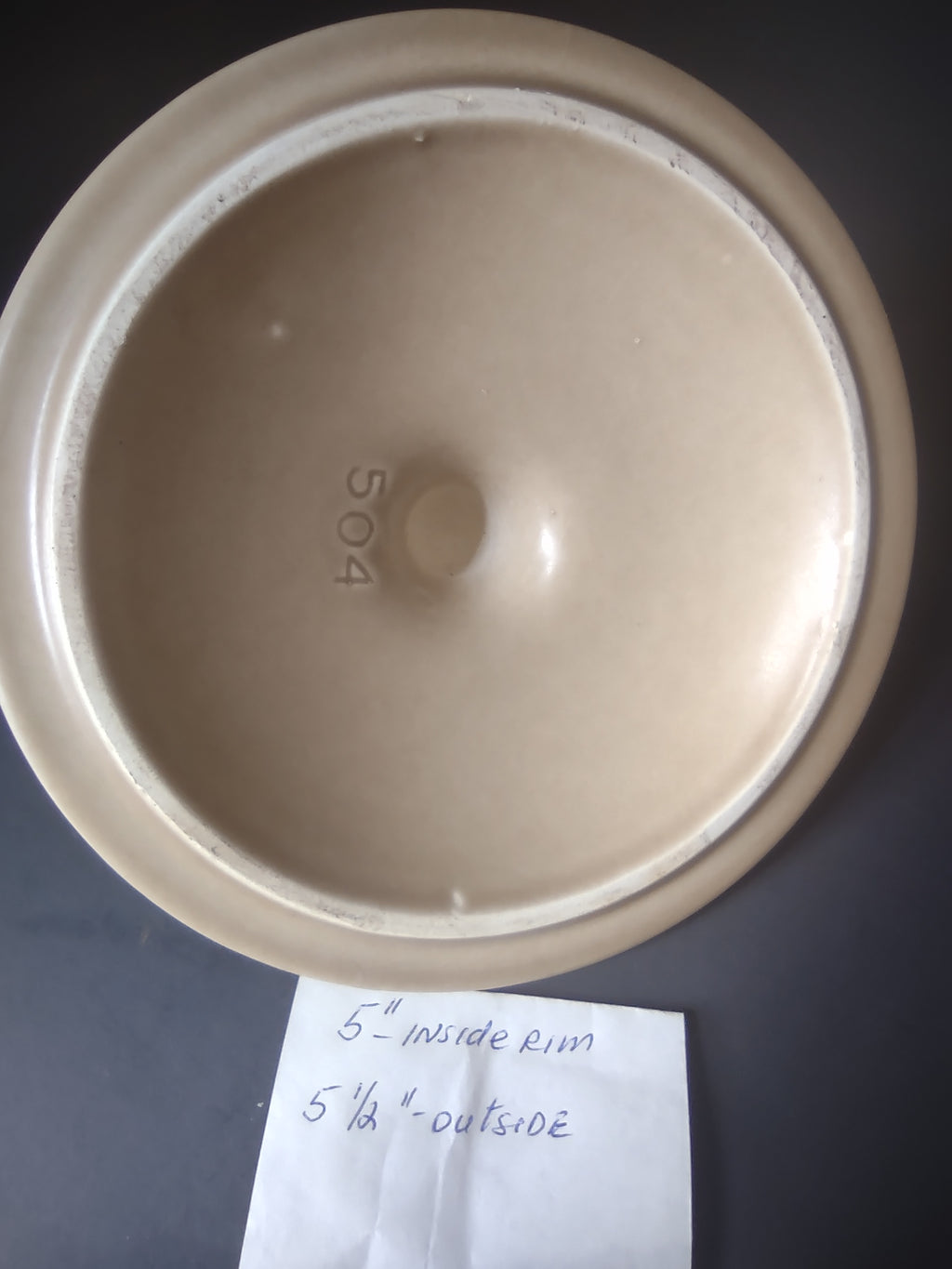 Vintage Pfaltzgraff Village Cream Stoneware Canister Lid Only Mold 504 [6368]