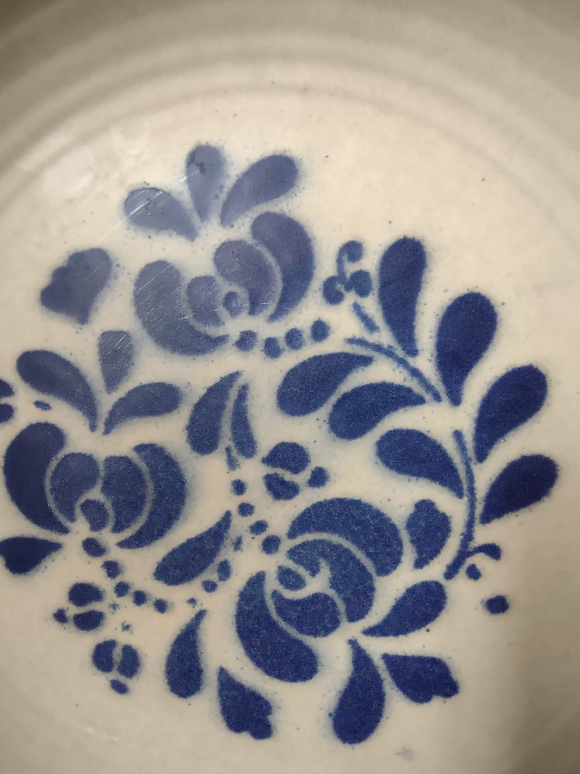 Vintage Pfaltzgraff Village Blue Floral Stoneware Dinner Plate 10.5" [6369]