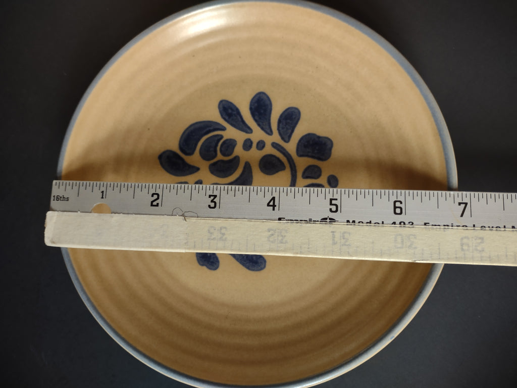 Vintage Pfaltzgraff Village Blue & Cream Small Plates Set of 5 USA [6370]