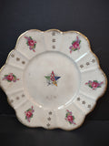 Vintage Royal Stuart England OES Eastern Star Rose Floral Plate Gold [6373]
