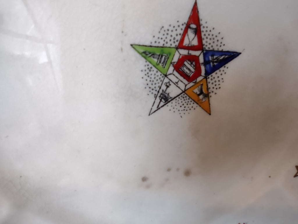 Vintage Royal Stuart England OES Eastern Star Rose Floral Plate Gold [6373]