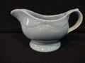 Vintage Pfaltzgraff Gravy Server Boat Footed Blue Ceramic Pottery [6327]