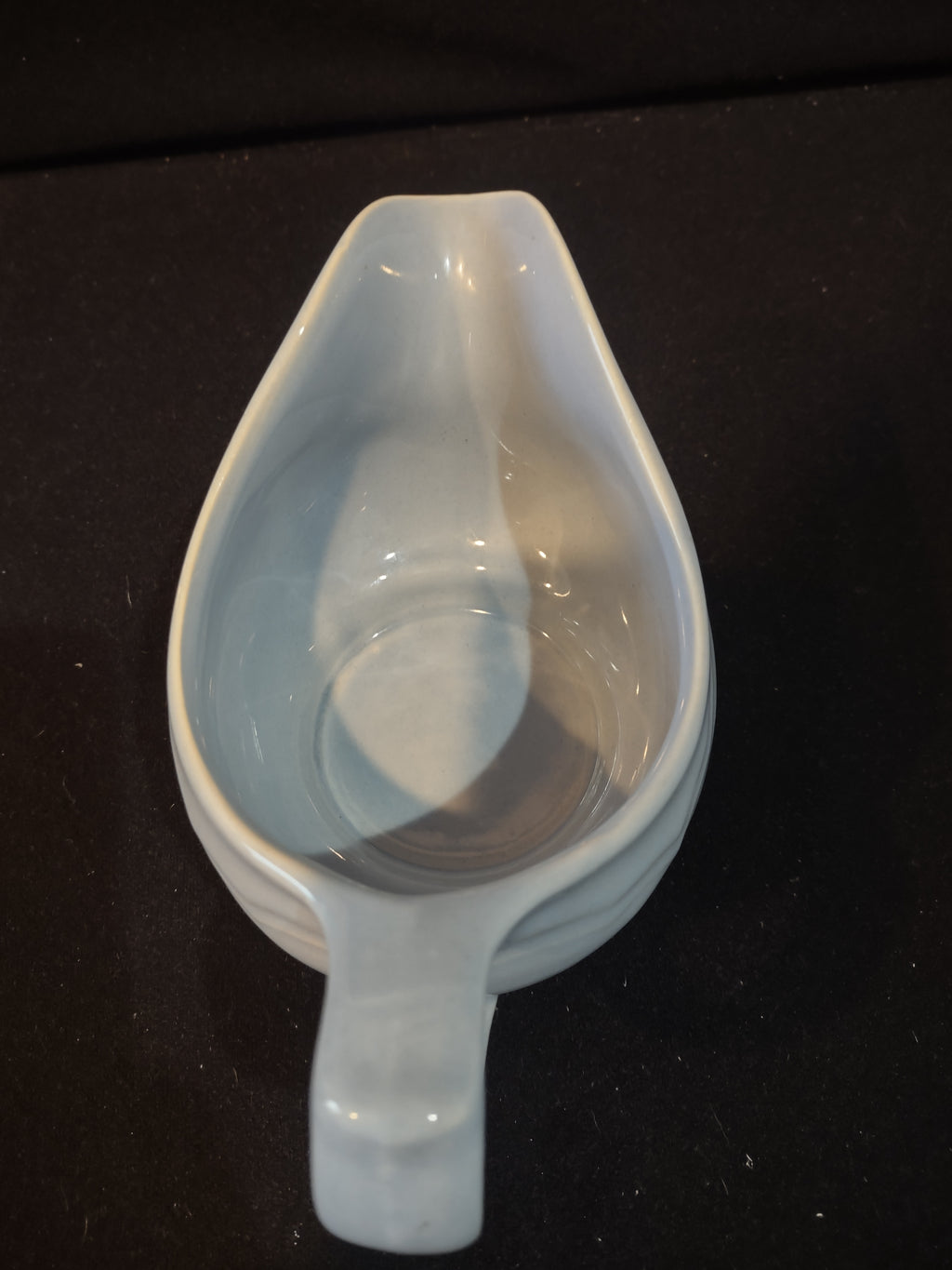 Vintage Pfaltzgraff Gravy Server Boat Footed Blue Ceramic Pottery [6327]