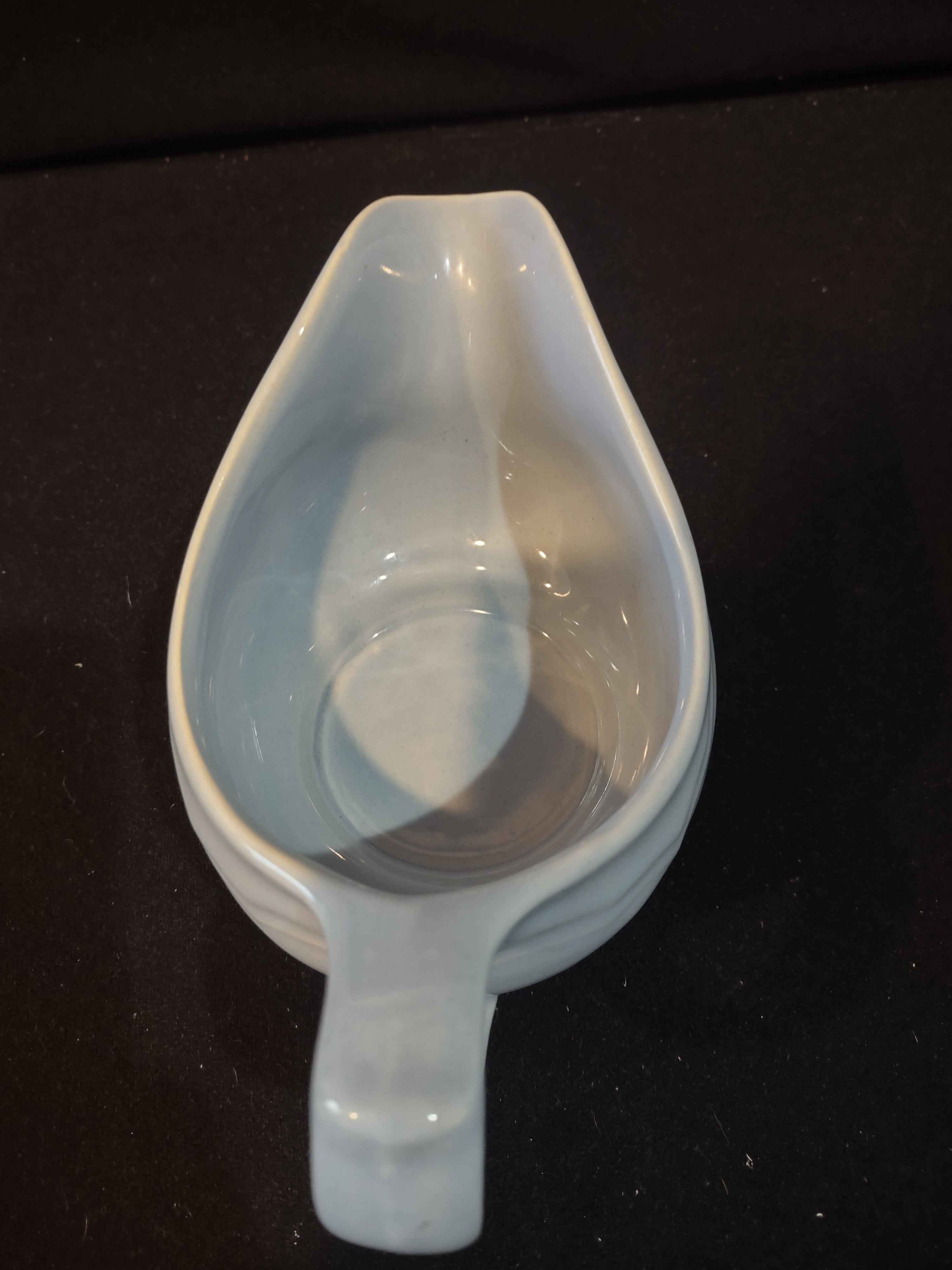 Vintage Pfaltzgraff Gravy Server Boat Footed Blue Ceramic Pottery [6327]
