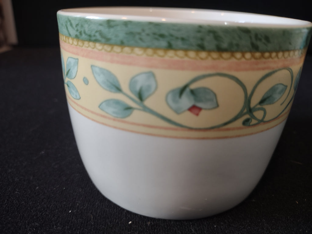 Vintage Pfaltzgraff French Quarter Mug Cream Green Floral [6330]