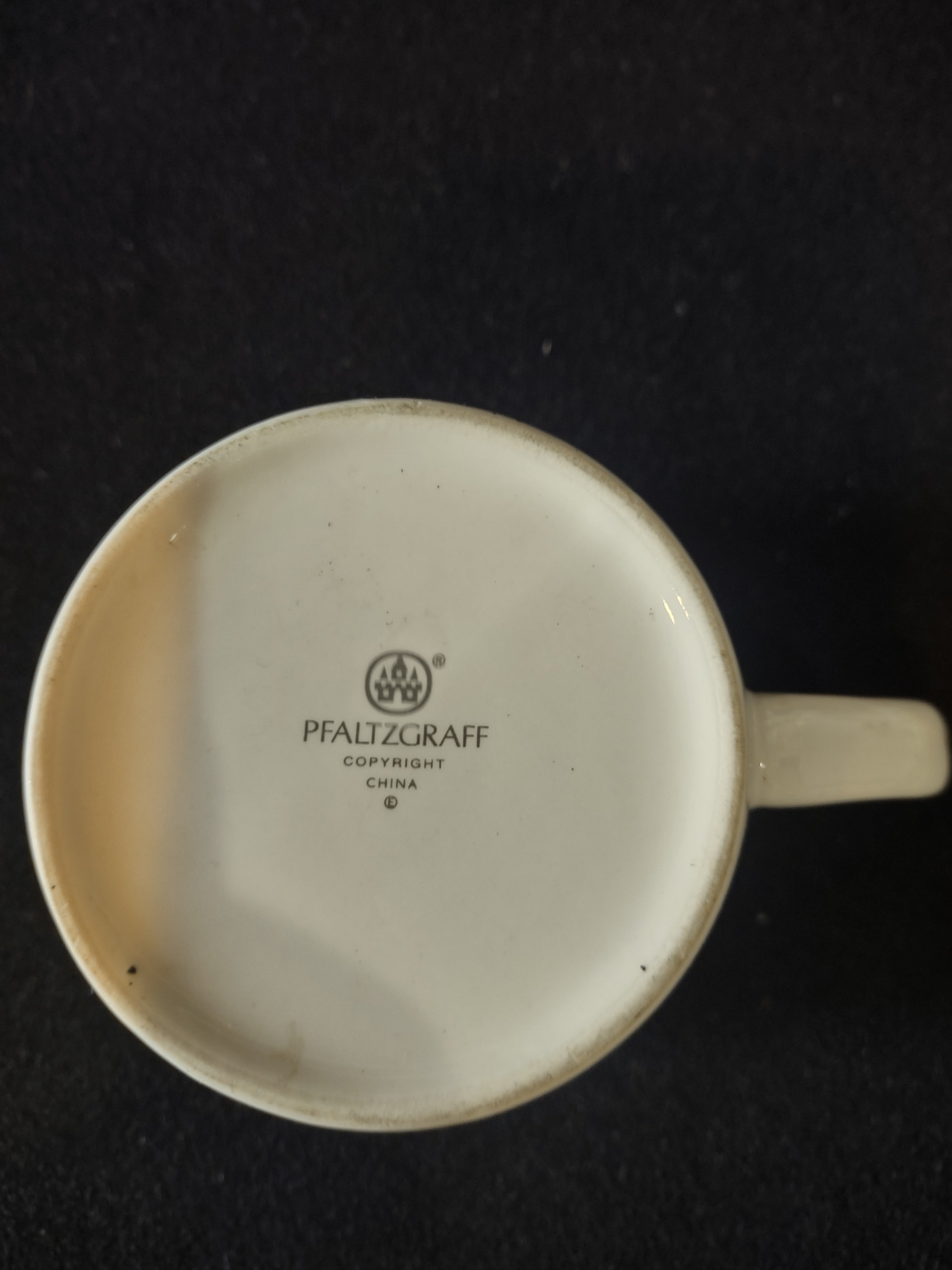 Vintage Pfaltzgraff French Quarter Mug Cream Green Floral [6330]