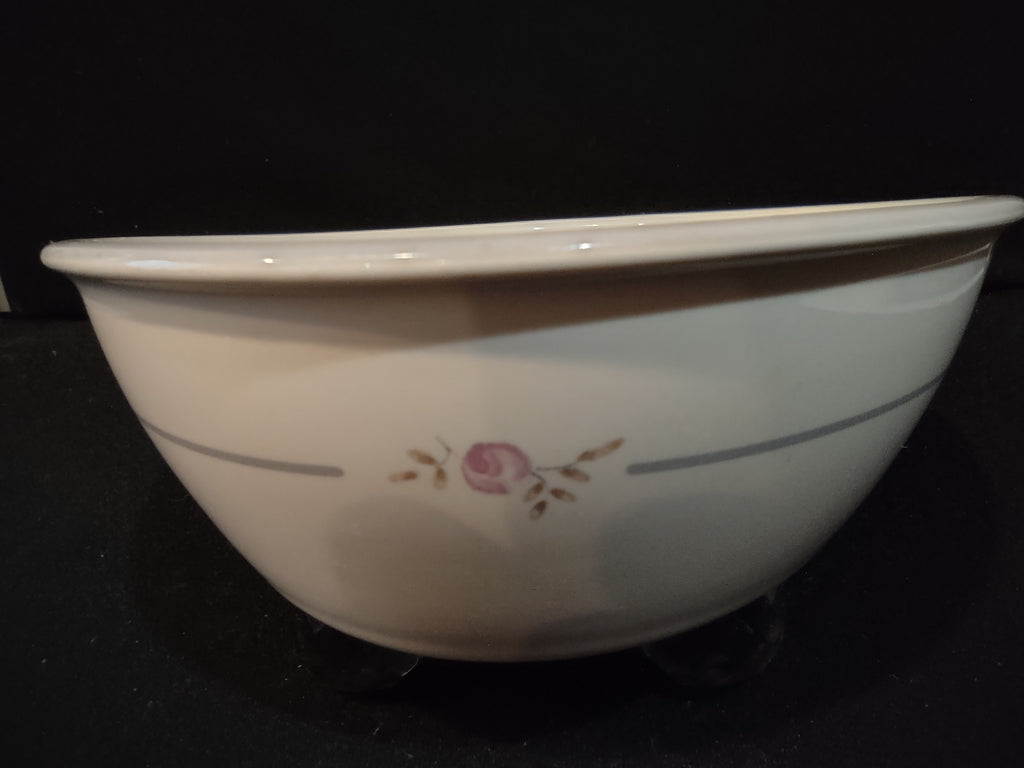 Vintage Pfaltzgraff Remembrance Oval Vegetable Dish Cream Pink [6333]
