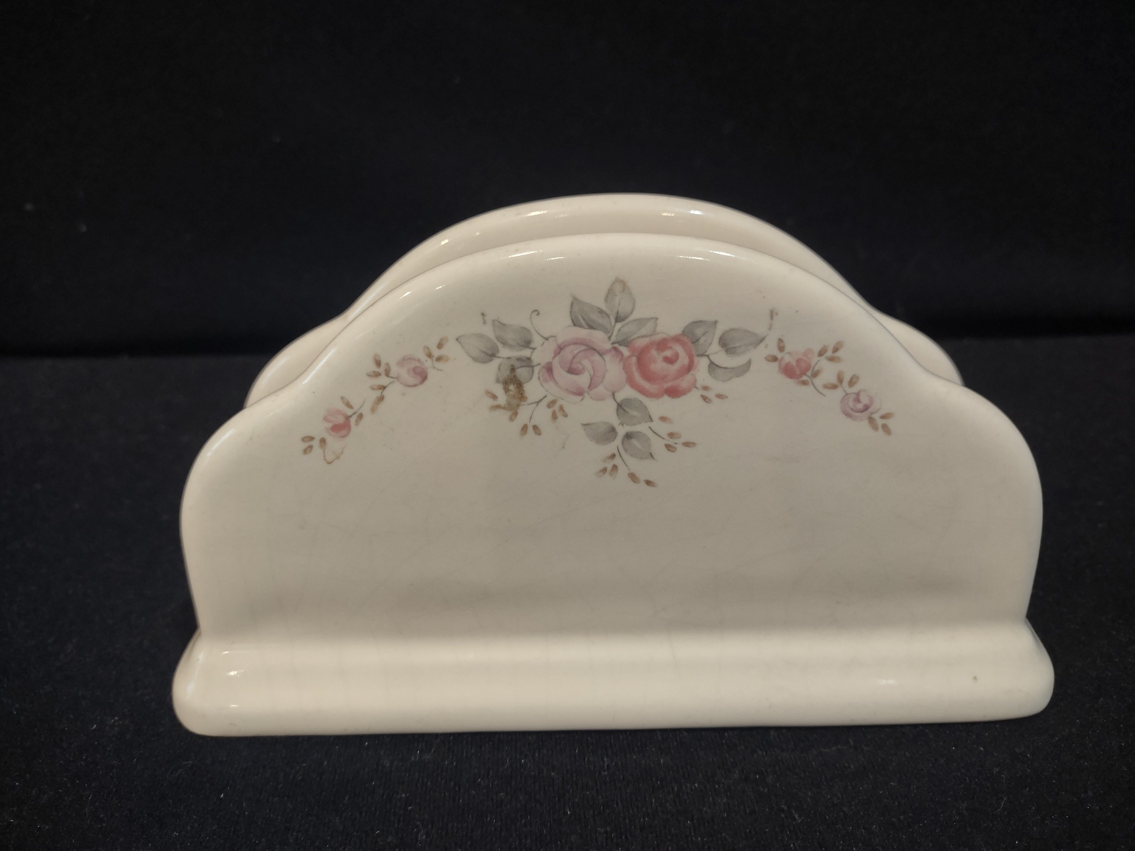 Vintage Pfaltzgraff Trousseau Napkin Holder Ceramic Cottagecore [6334]