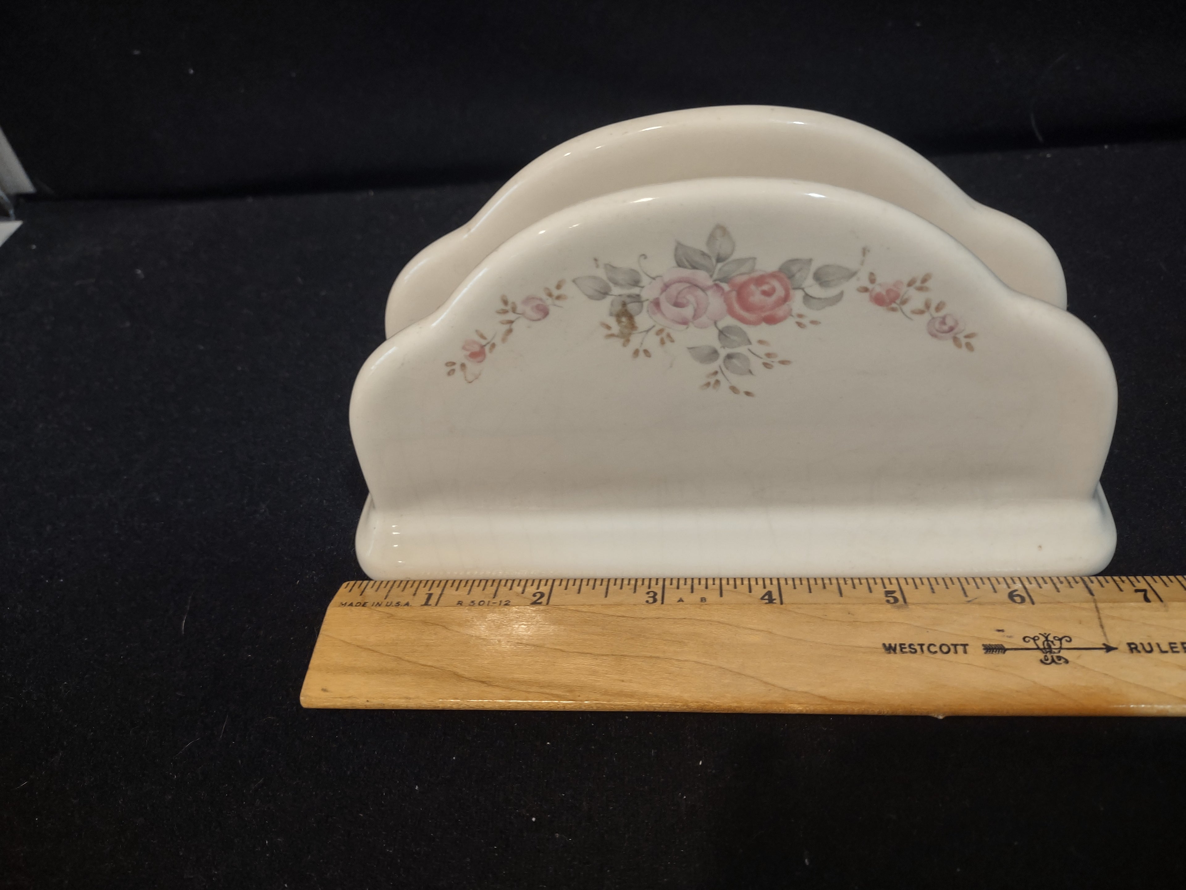 Vintage Pfaltzgraff Trousseau Napkin Holder Ceramic Cottagecore [6334]