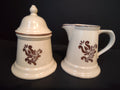 Vintage Pfaltzgraff Village Sugar Bowl Creamer Set Cream & Brown [6379]