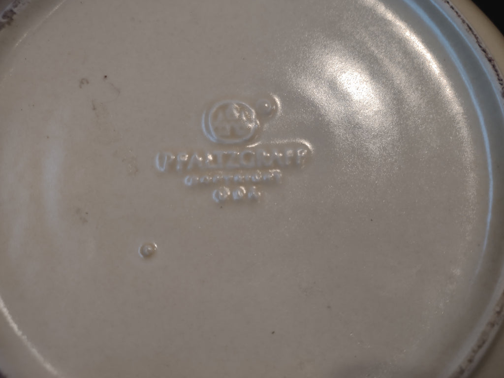 Vintage Pfaltzgraff Village Large Serving Bowl 10" Cream & Brown [6381]