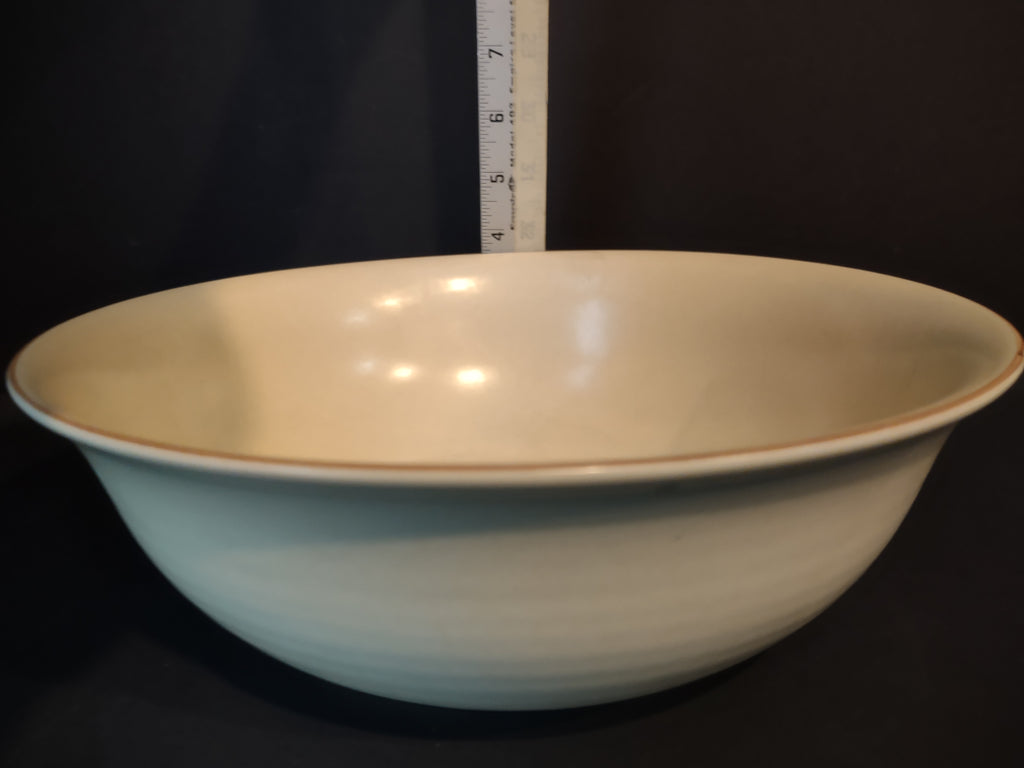 Vintage Pfaltzgraff Village Large Serving Bowl 10" Cream & Brown [6381]