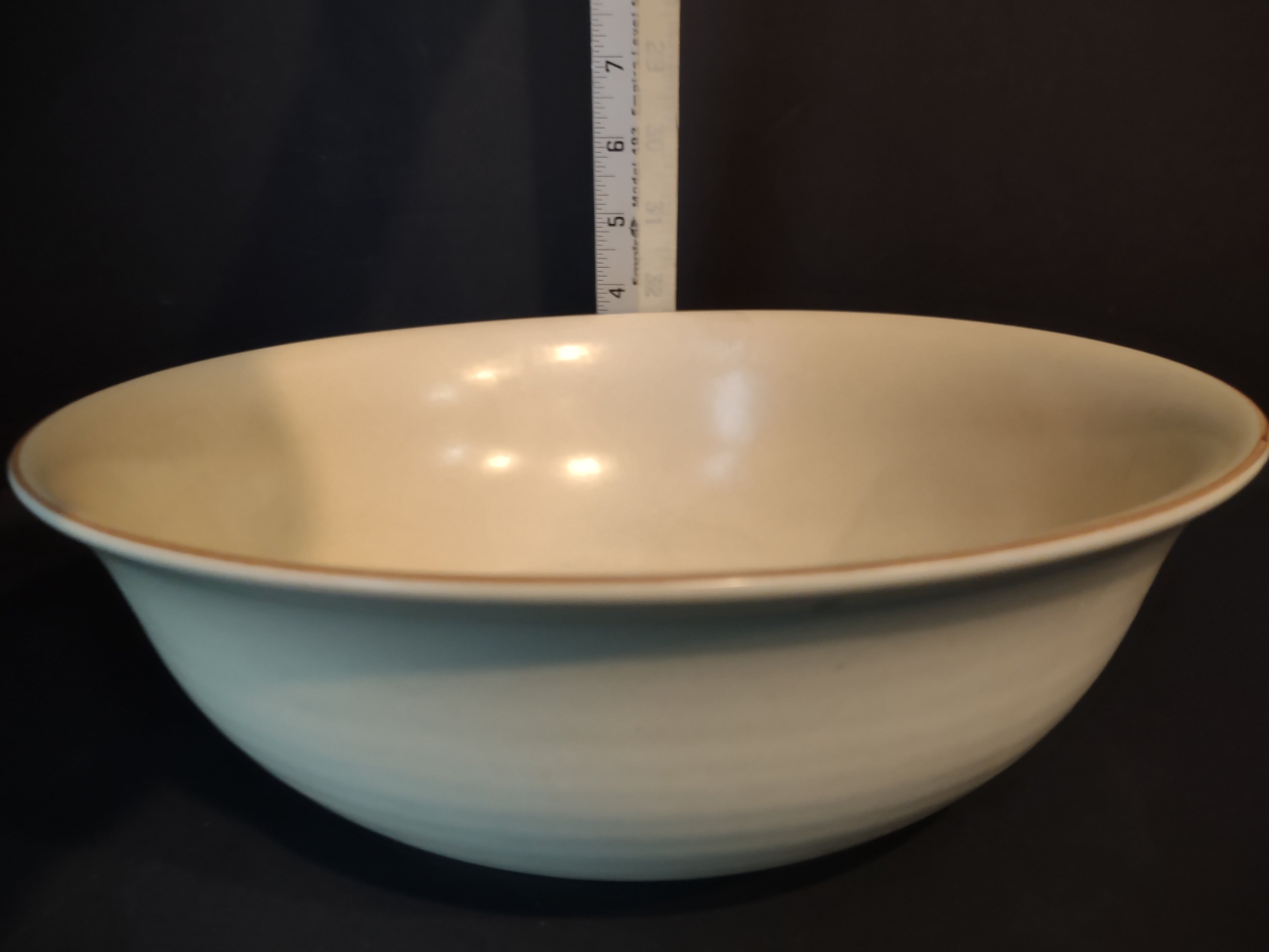 Vintage Pfaltzgraff Village Large Serving Bowl 10" Cream & Brown [6381]