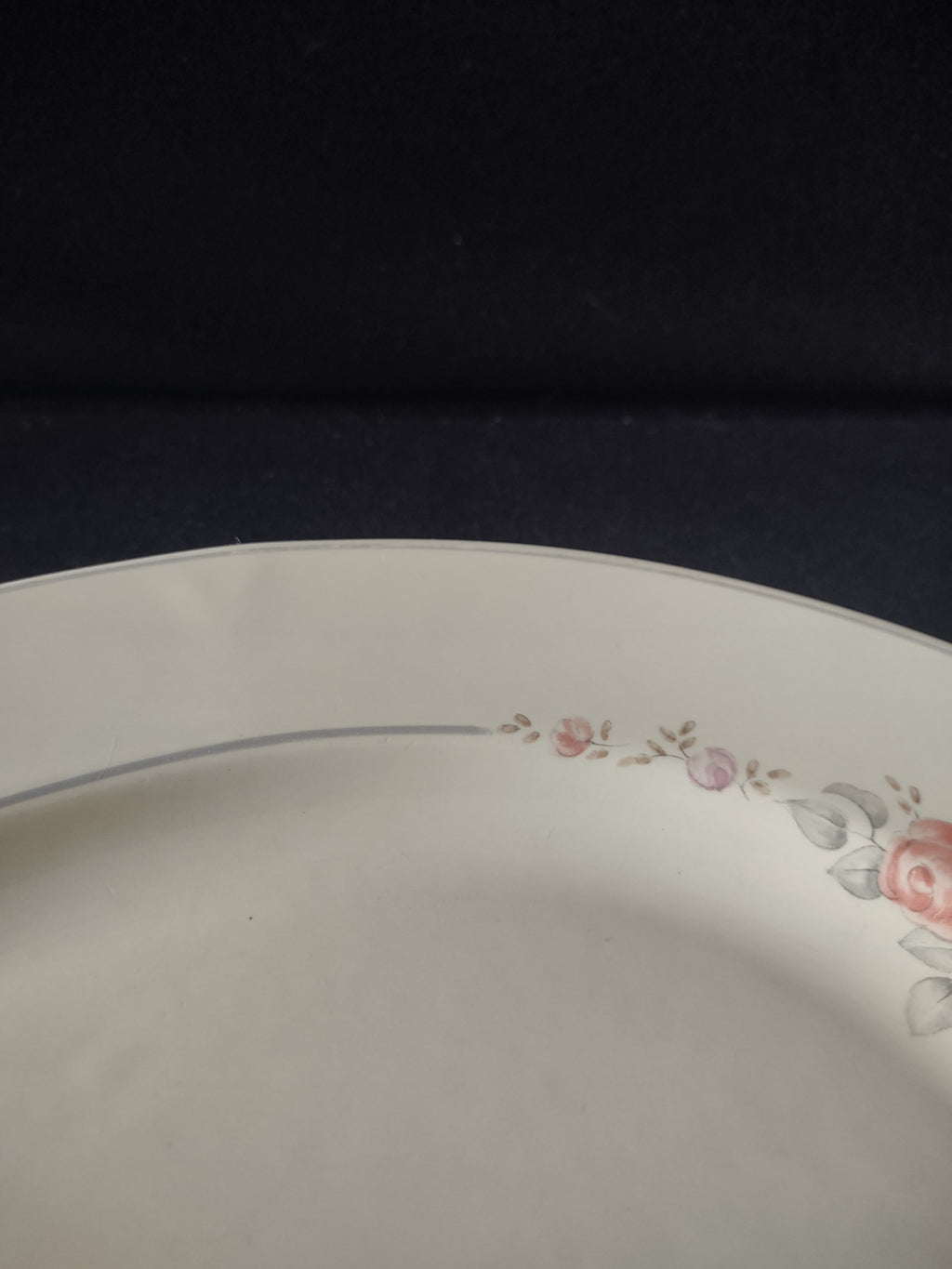 Vintage Pfaltzgraff Trousseau Oval Serving Platter Pink Roses Cream [6383]
