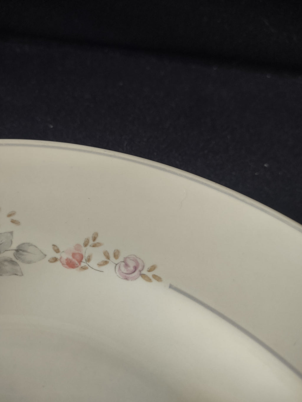 Vintage Pfaltzgraff Trousseau Oval Serving Platter Pink Roses Cream [6383]