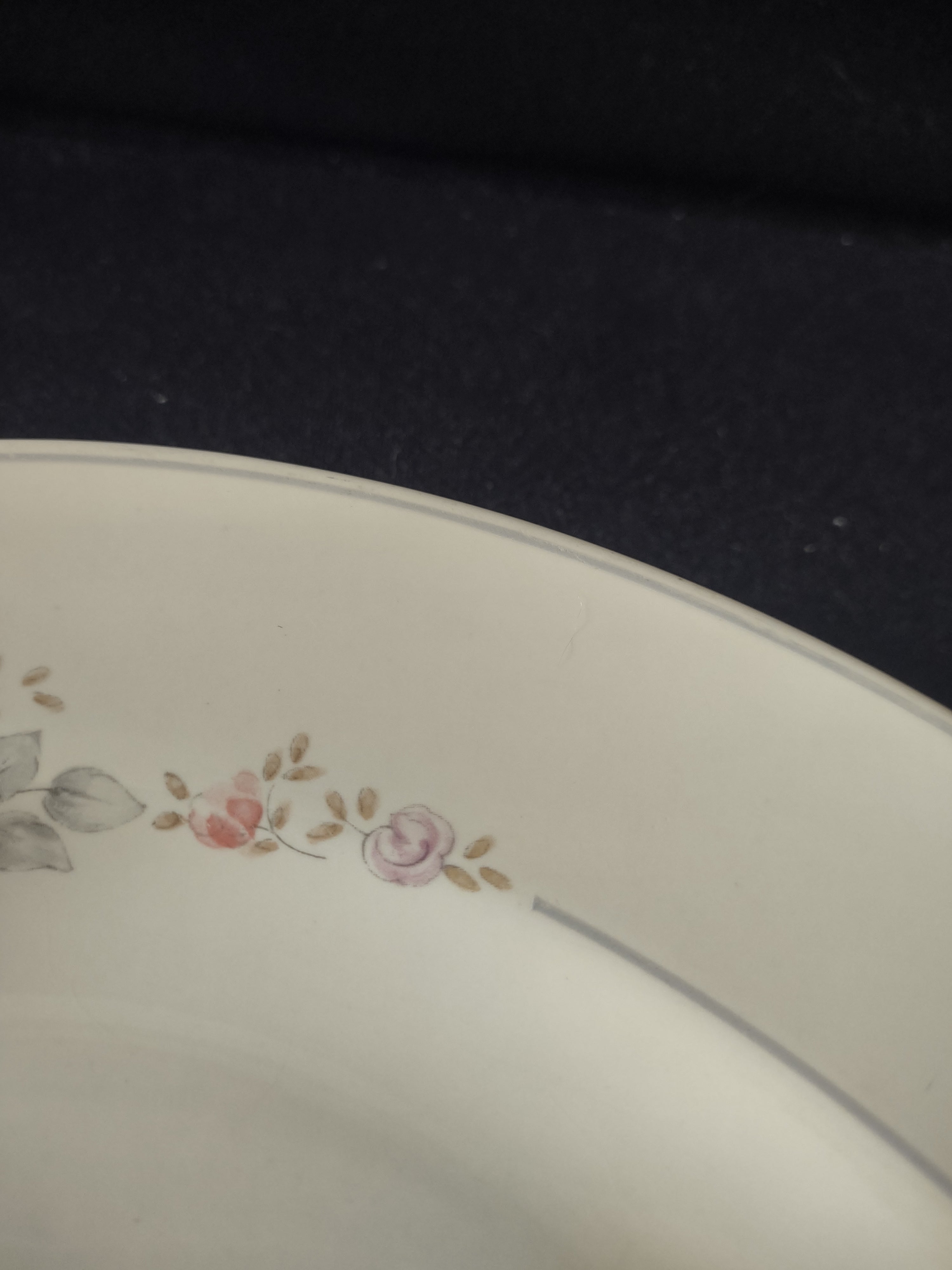 Vintage Pfaltzgraff Trousseau Oval Serving Platter Pink Roses Cream [6383]