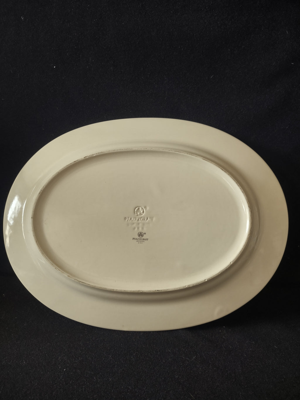 Vintage Pfaltzgraff Trousseau Oval Serving Platter Pink Roses Cream [6383]