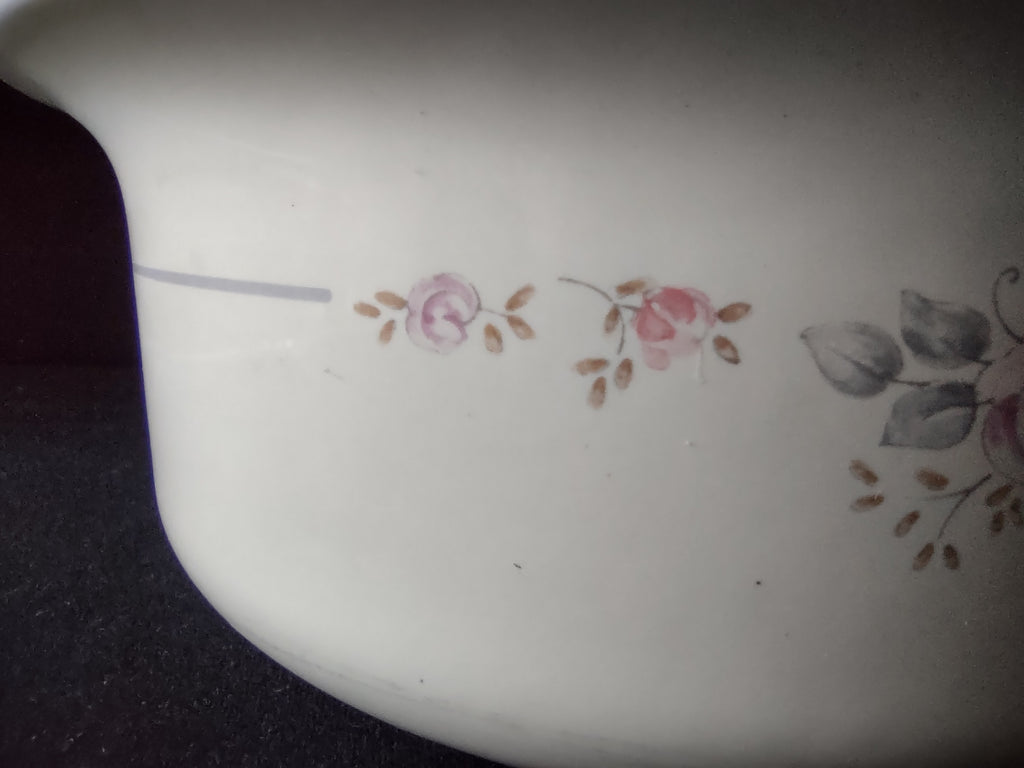Vintage Pfaltzgraff Trousseau Pink Rose Casserole Bowl w/Lid [6363]