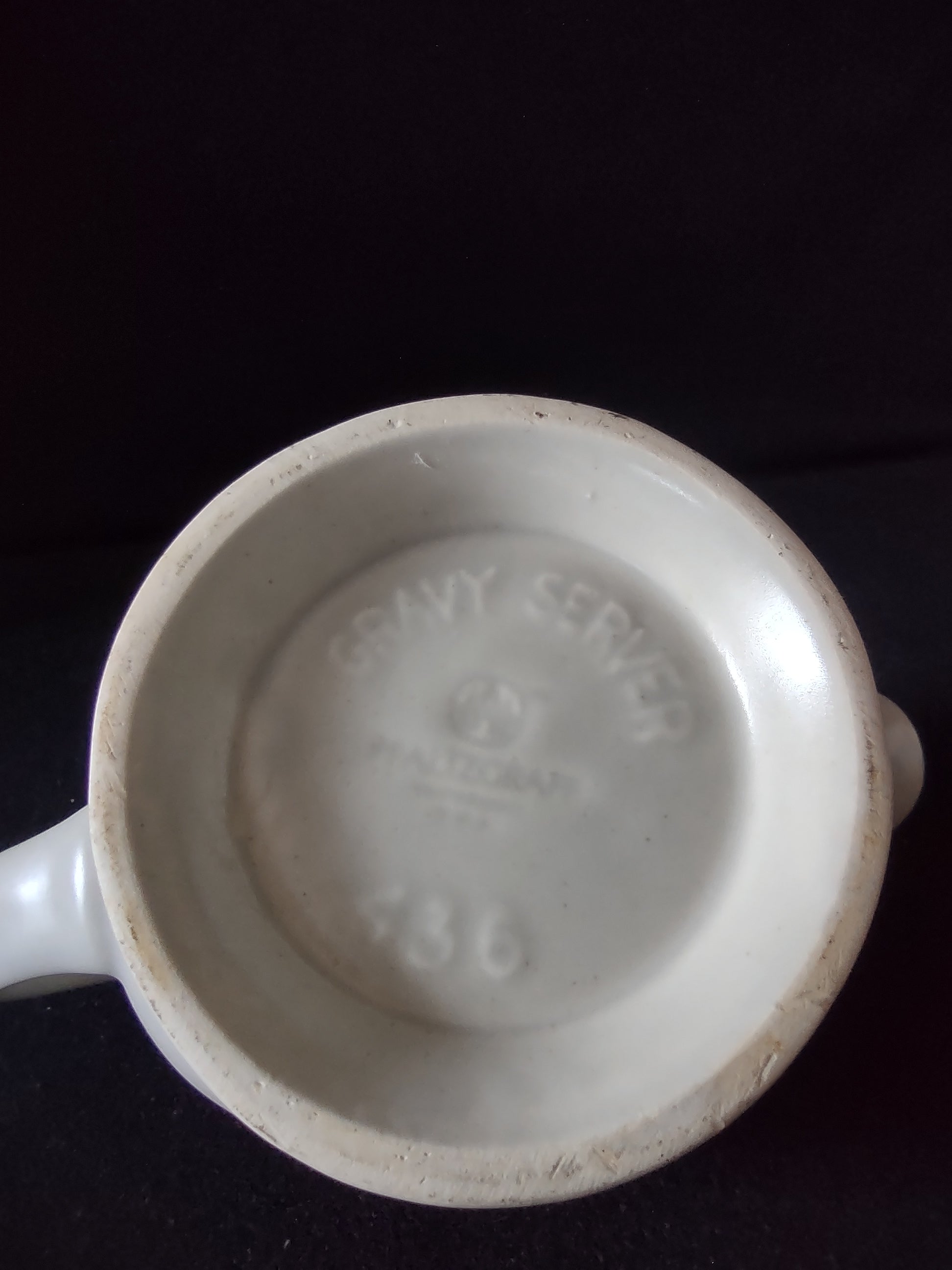 Vintage Pfaltzgraff Heirloom Gravy Boat with Underplate Gray Floral [6386]