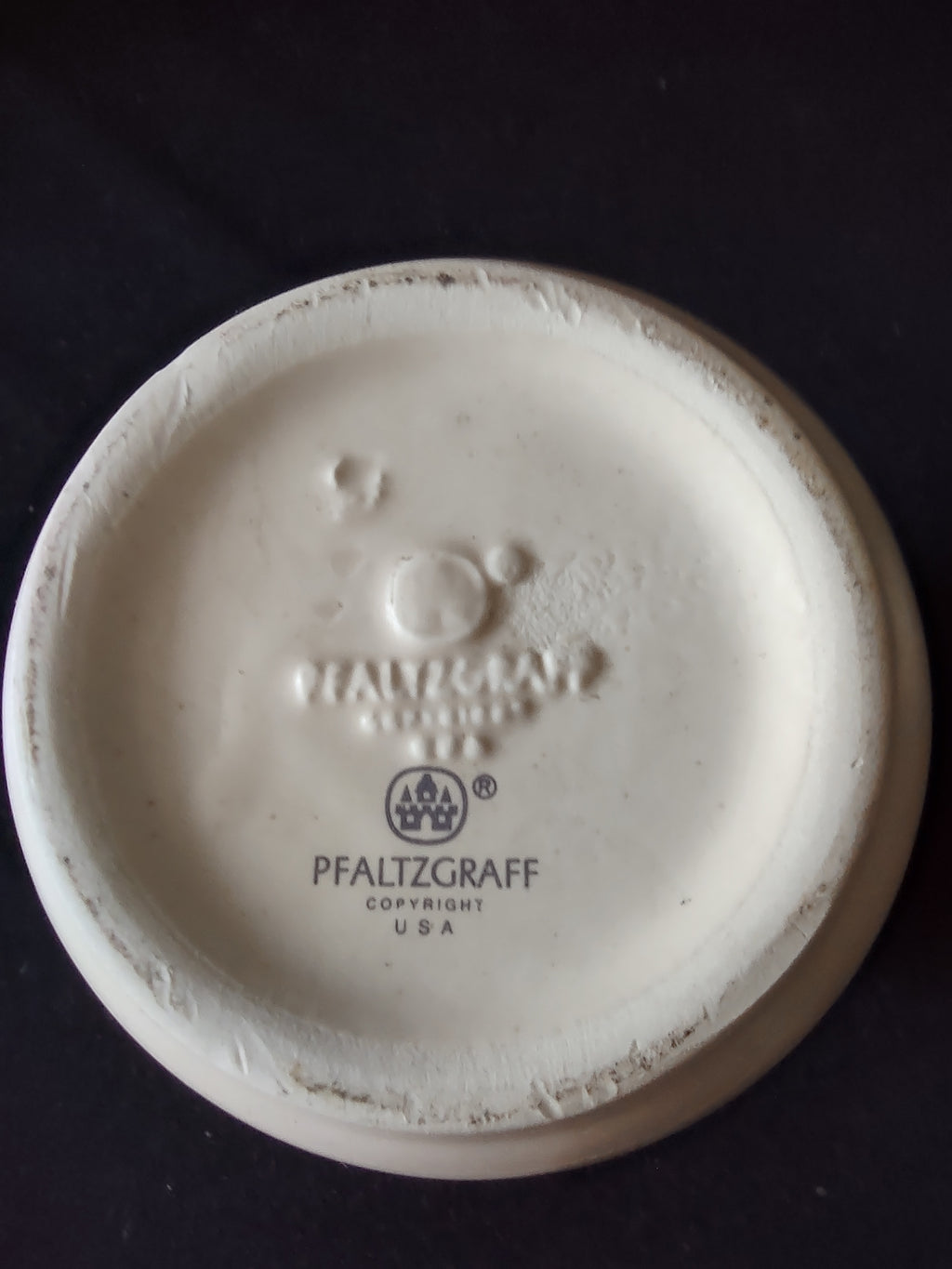 Vintage Pfaltzgraff Remembrance Utensil Holder Vase Cream Pink Rose Gray Leaf [6387]