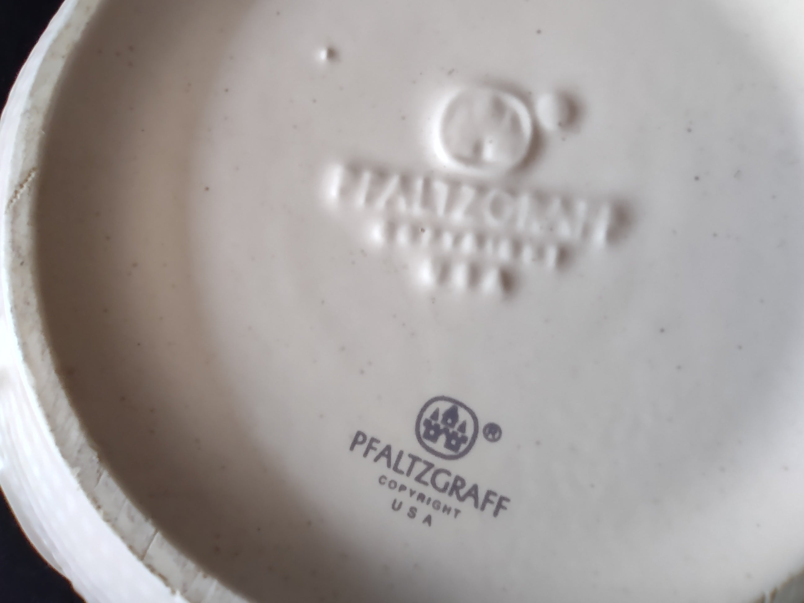 Vintage Pfaltzgraff Remembrance Bowl Cream Embossed Basket Weave Pink Rose 6" [6388]
